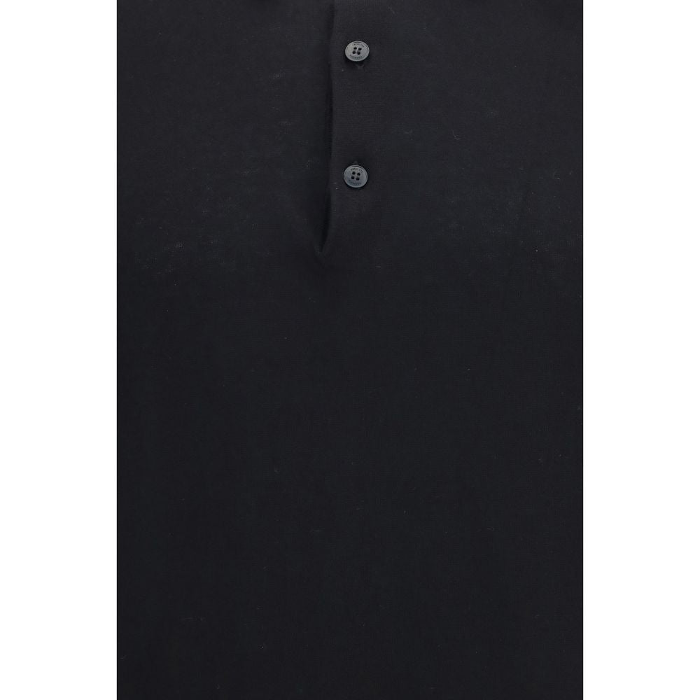 Black Cotton Polo Shirt