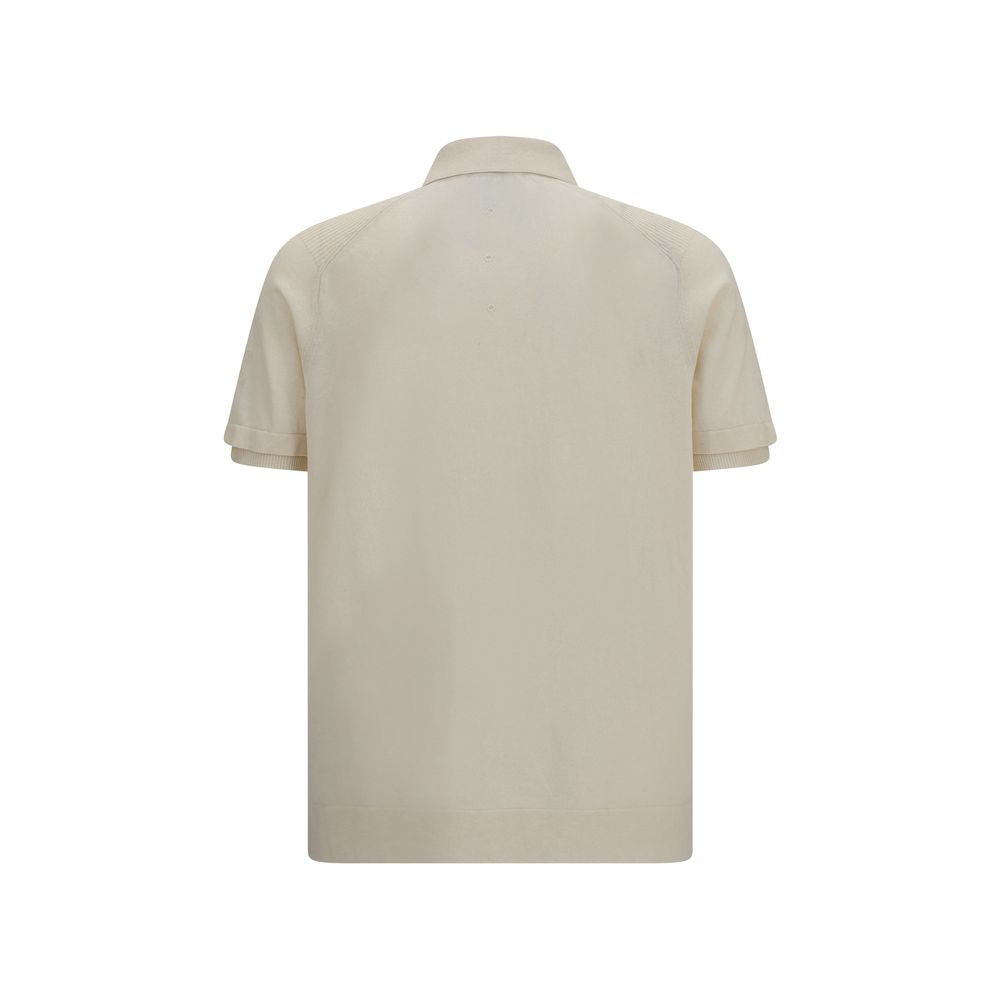 Beige Cotton Polo Shirt