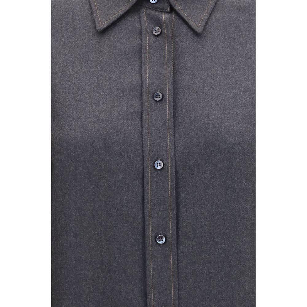 Gray Wool Oves Aries Dress Shirt