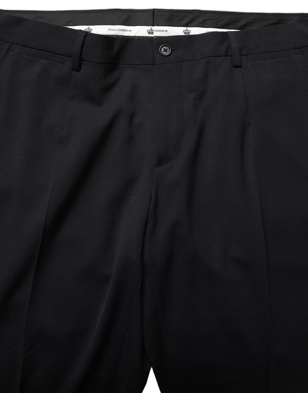 Black Wool Tapered Leg Dress Trouser Pants
