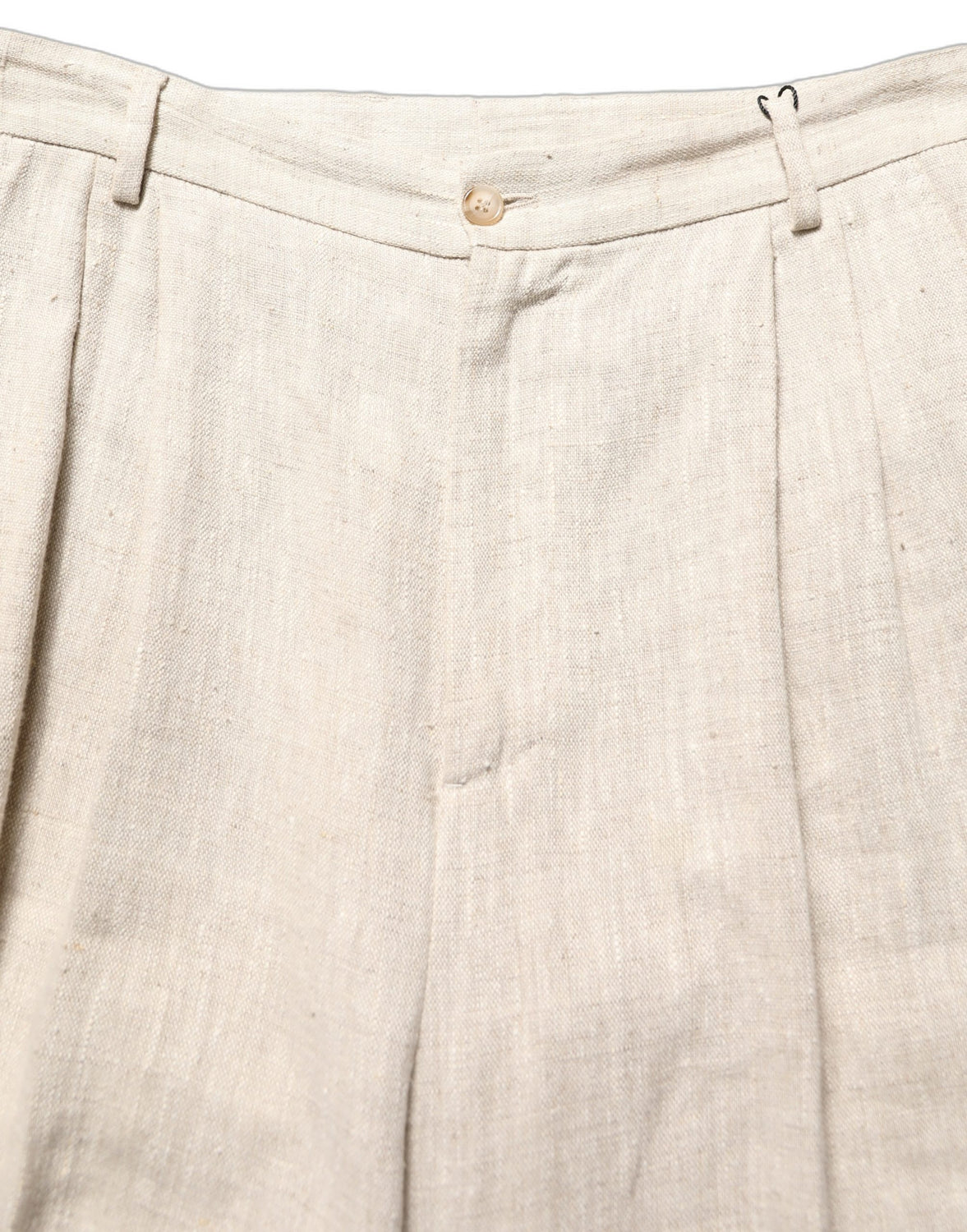 Beige Linen Tapered Men Dress Trouser Pants