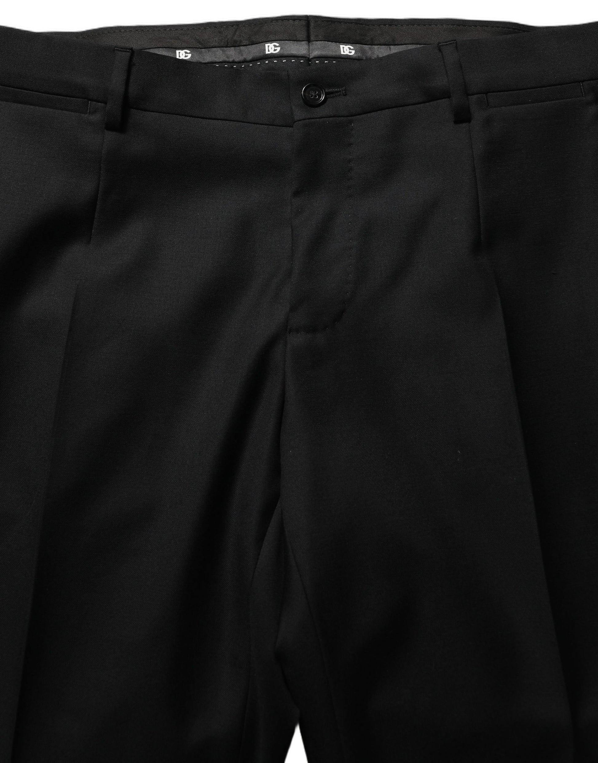Black Wool Slim Fit Formal 2 Piece Men Suit