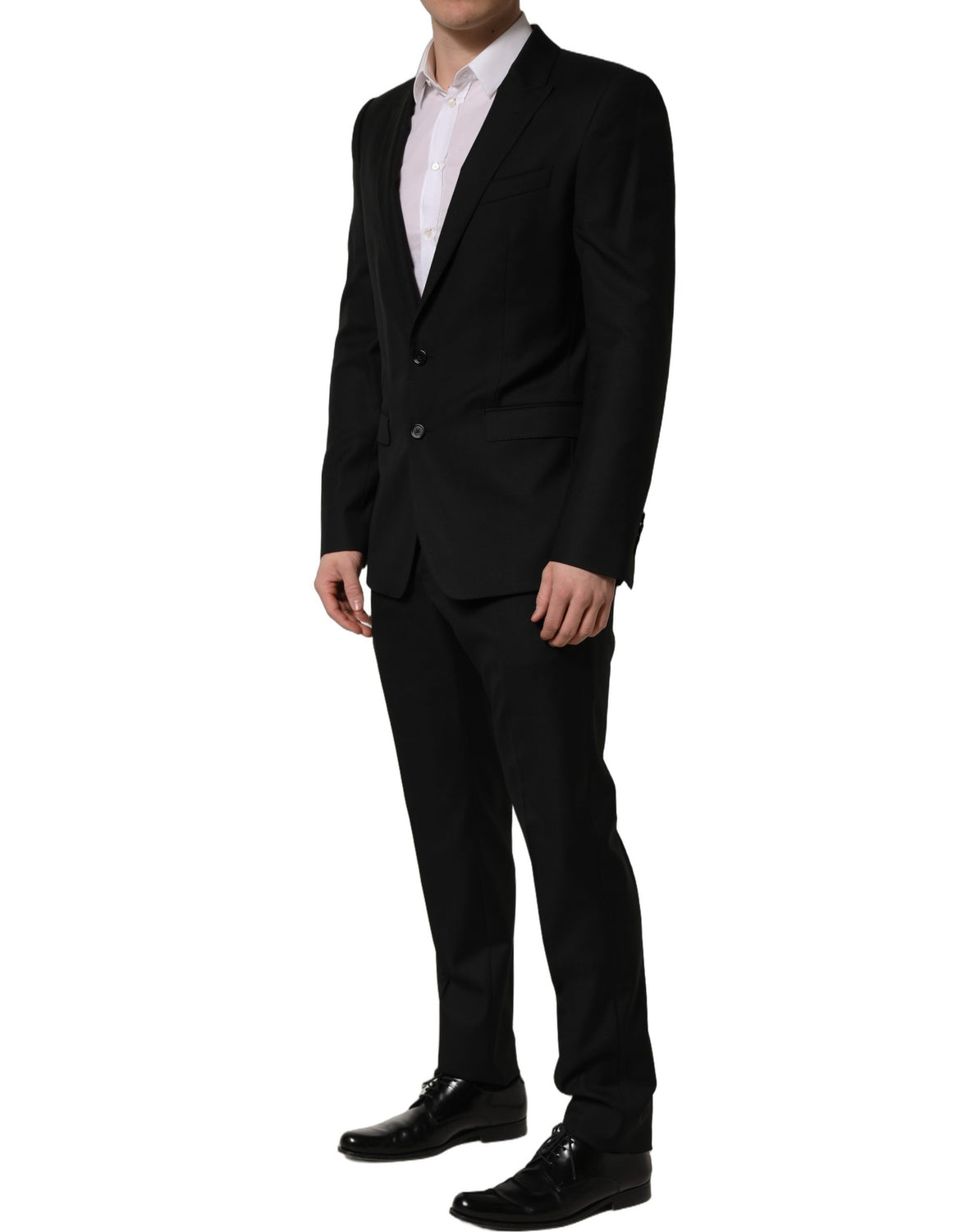 Black Wool Slim Fit Formal 2 Piece Men Suit