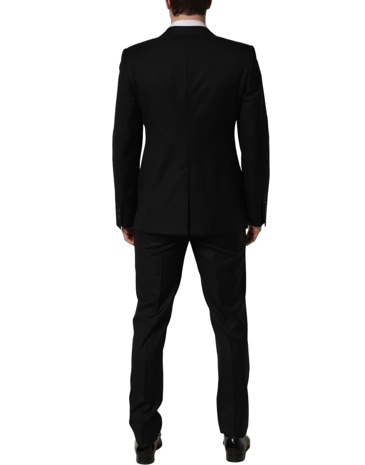 Black Wool Slim Fit Formal 2 Piece Men Suit