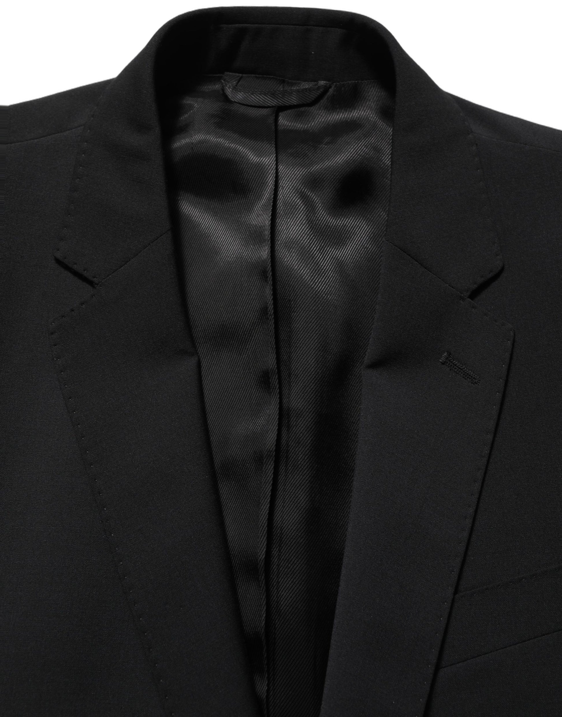 Black Wool Slim Fit Formal 2 Piece Men Suit