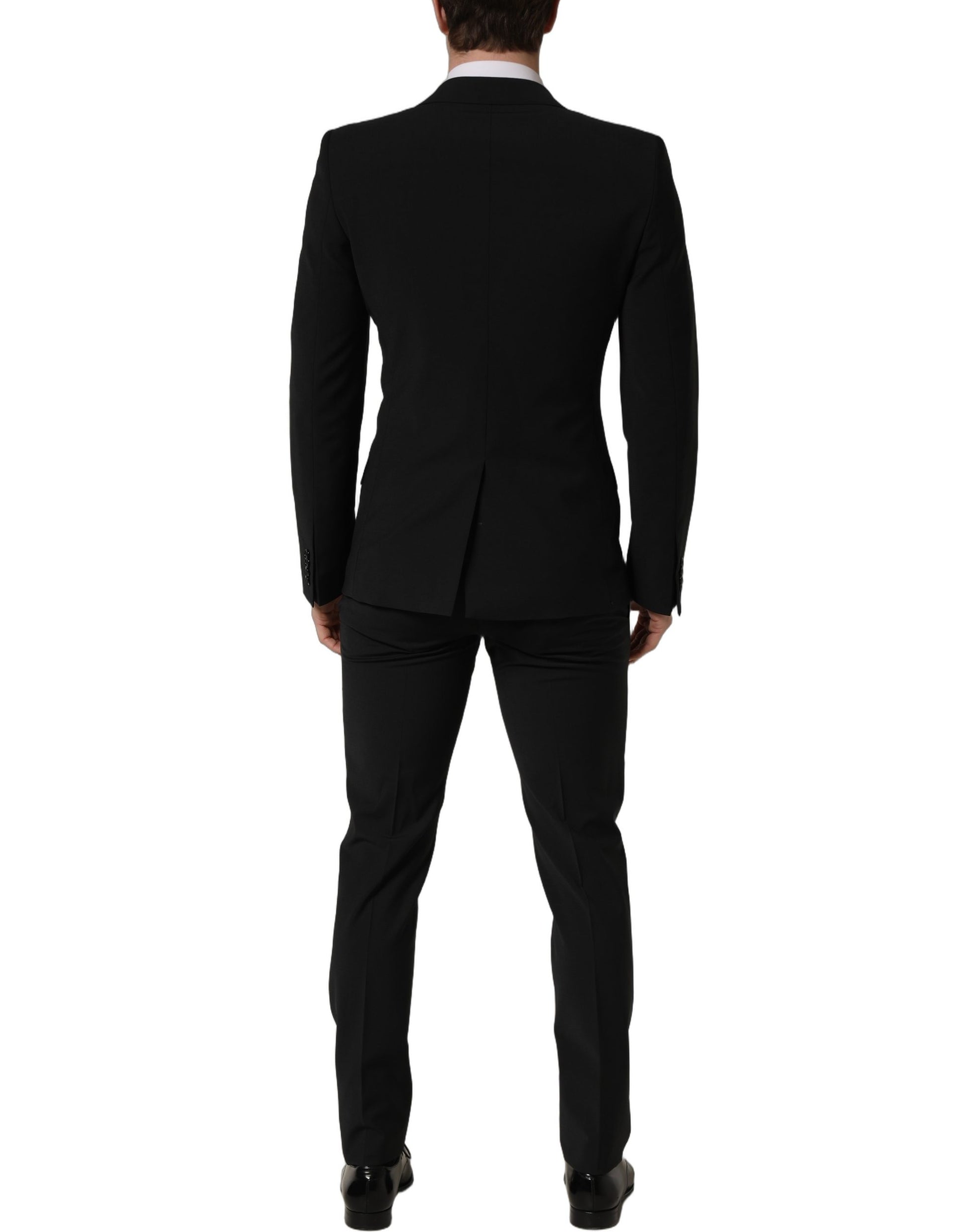 Black Wool Slim Fit Formal 2 Piece Men Suit