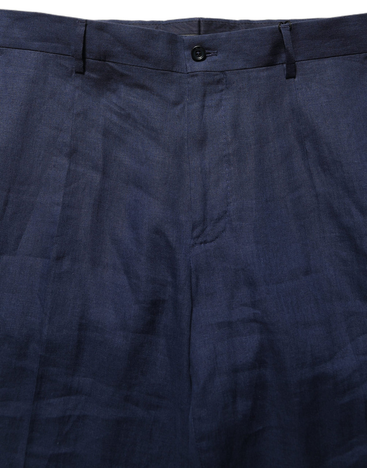 Blue Linen Straight Men Dress Trouser Pants
