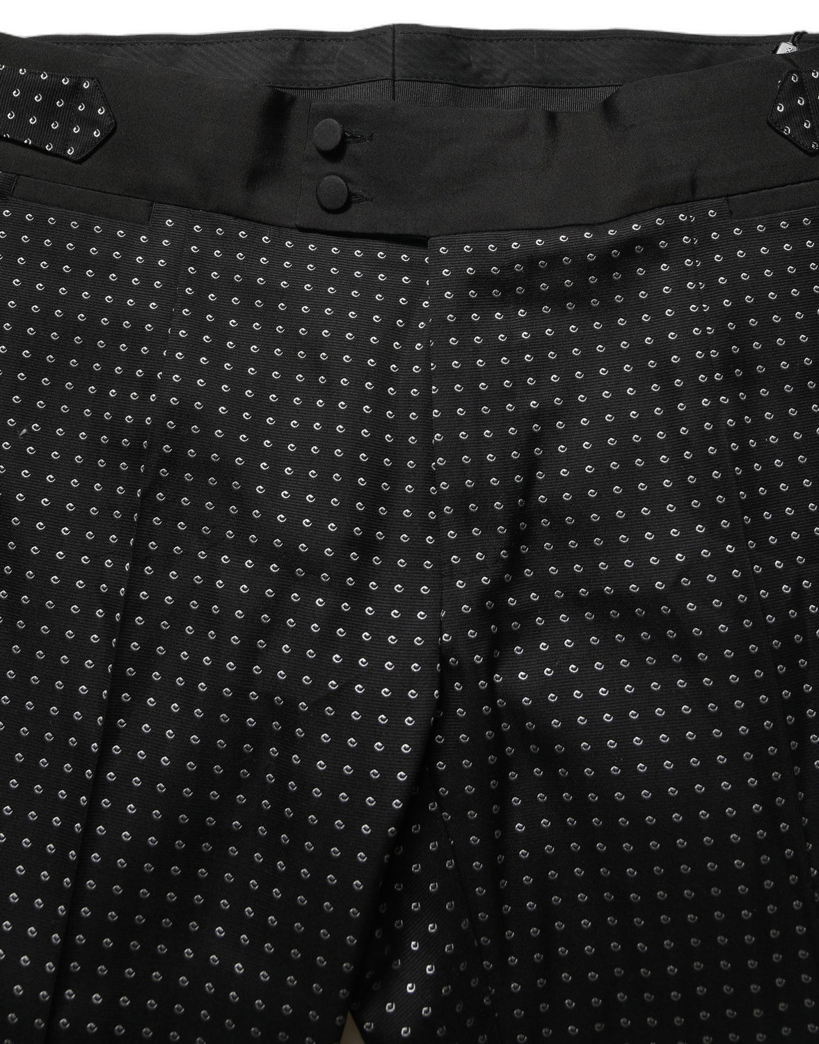 Black Polka Dot Cotton Dress Trouser Pants