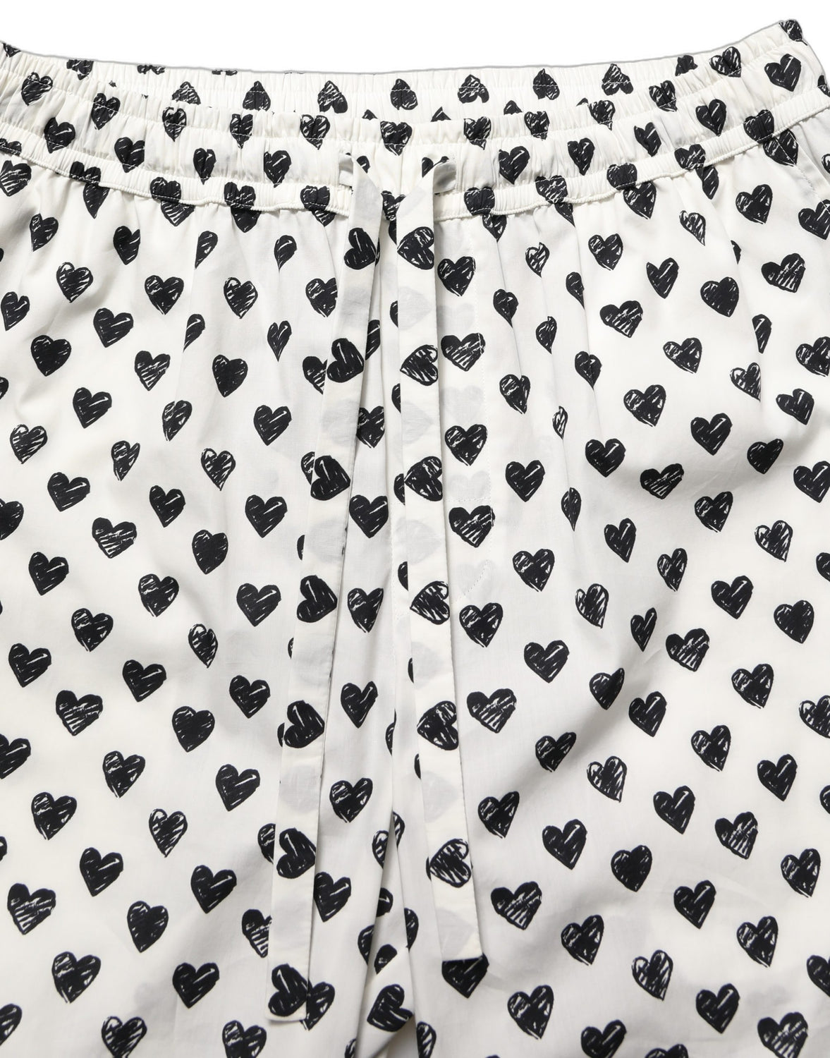 White Graphic Heart Print Men Trousers Pants