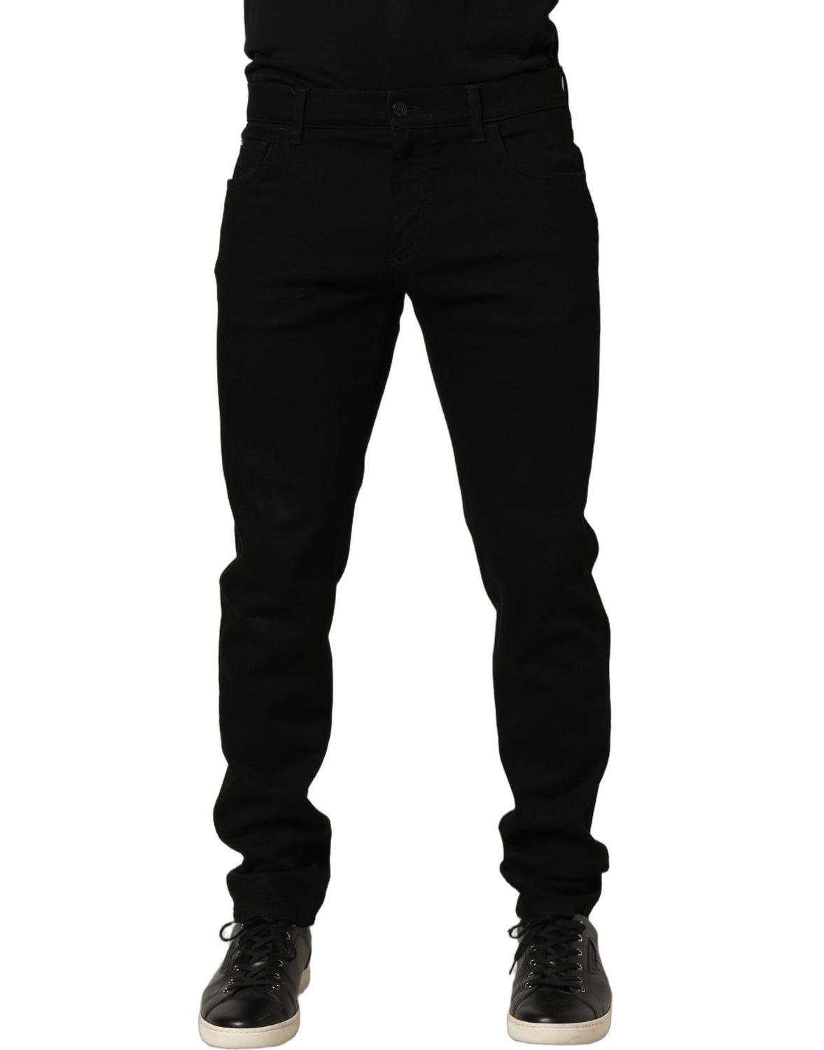 Black Cotton Stretch Skinny Men Denim Jeans
