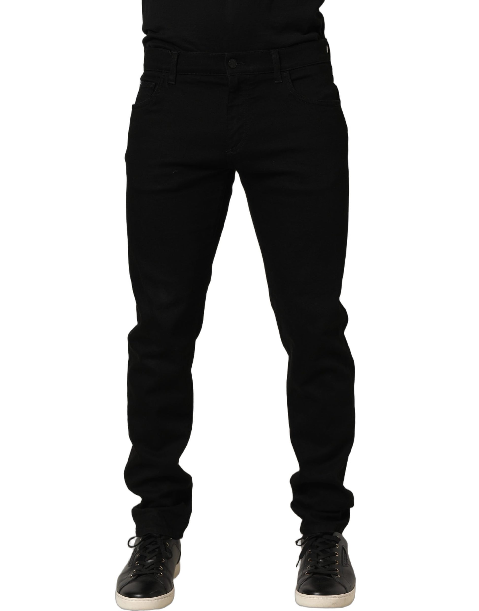Black Cotton Stretch Skinny Men Denim Jeans