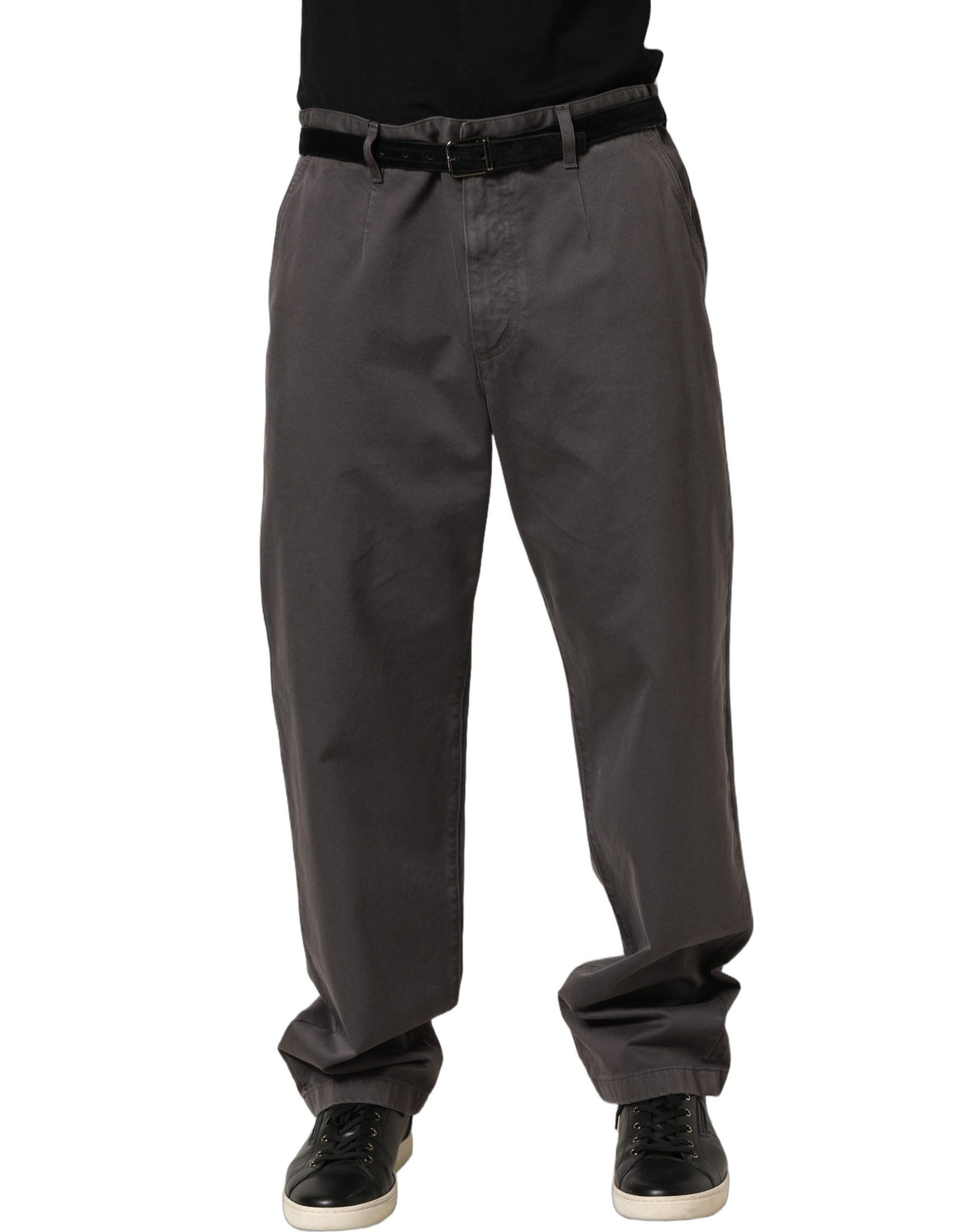 Dark Gray MidWaist Straight Men Trouser Pants
