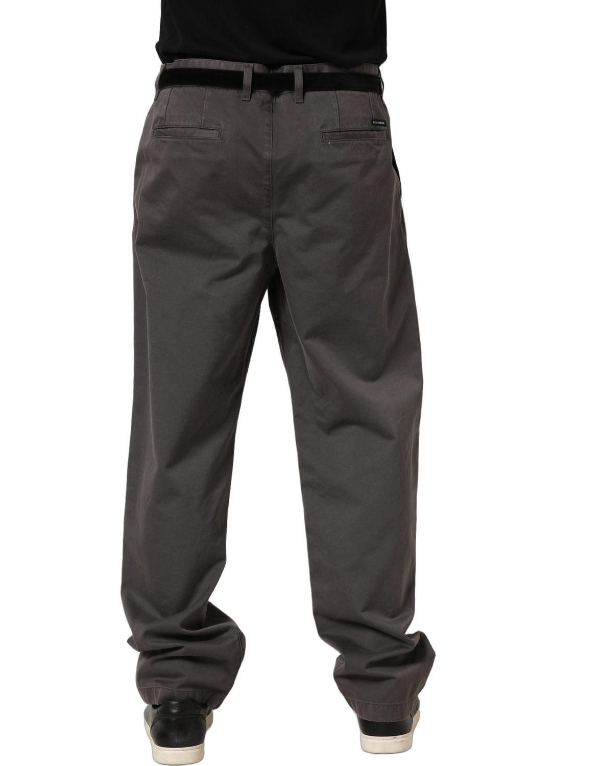Dark Gray MidWaist Straight Men Trouser Pants