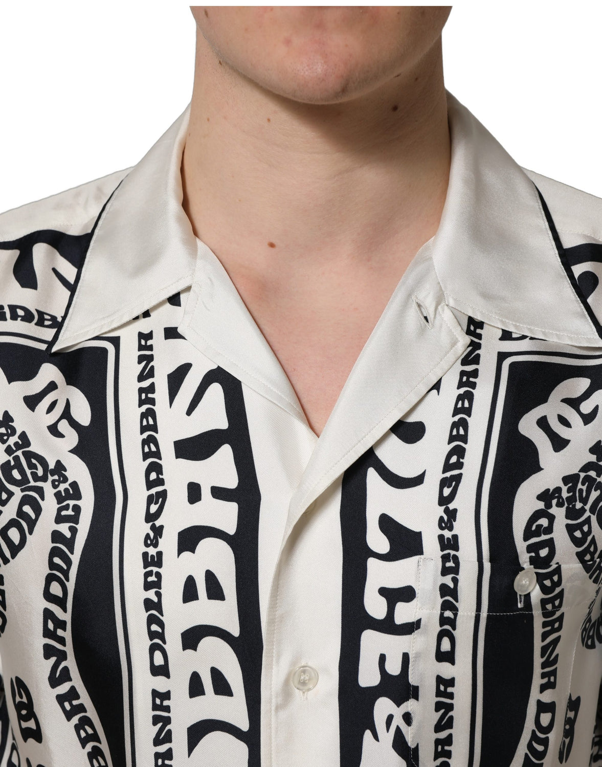 Black White Logo Bandana Short Sleeves Shirt