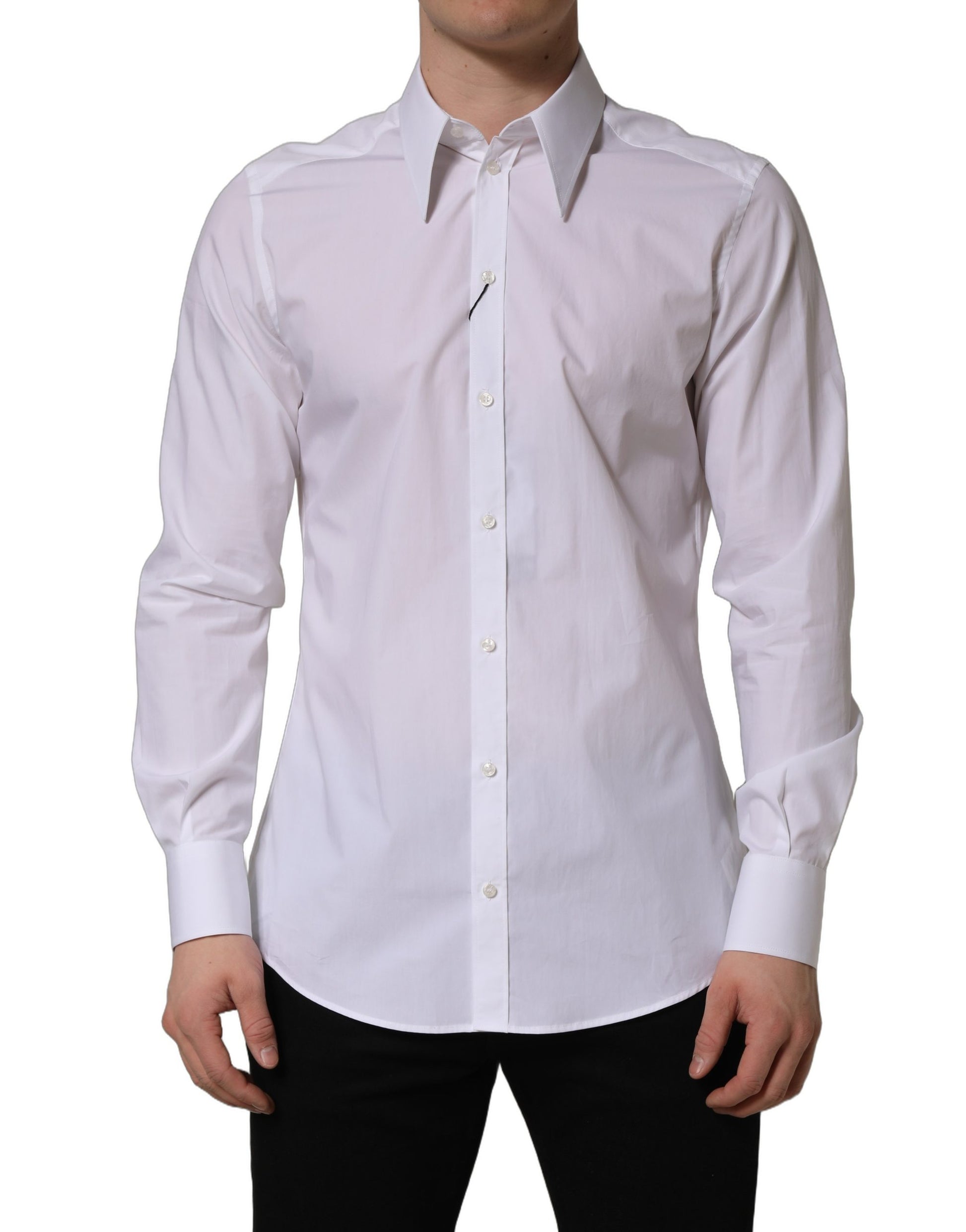 White MARTINI Long Sleeves Men Dress Shirt