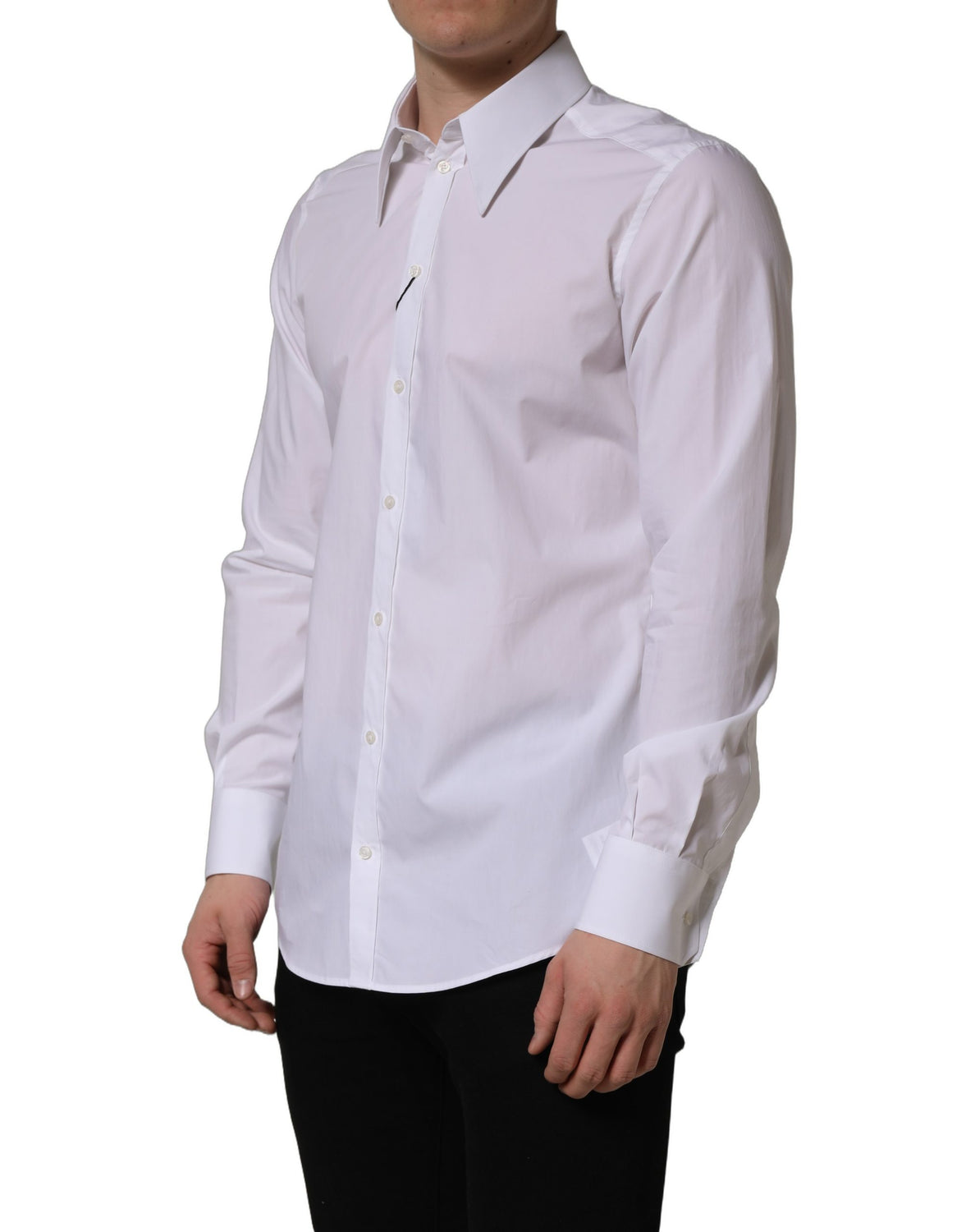 White MARTINI Long Sleeves Men Dress Shirt