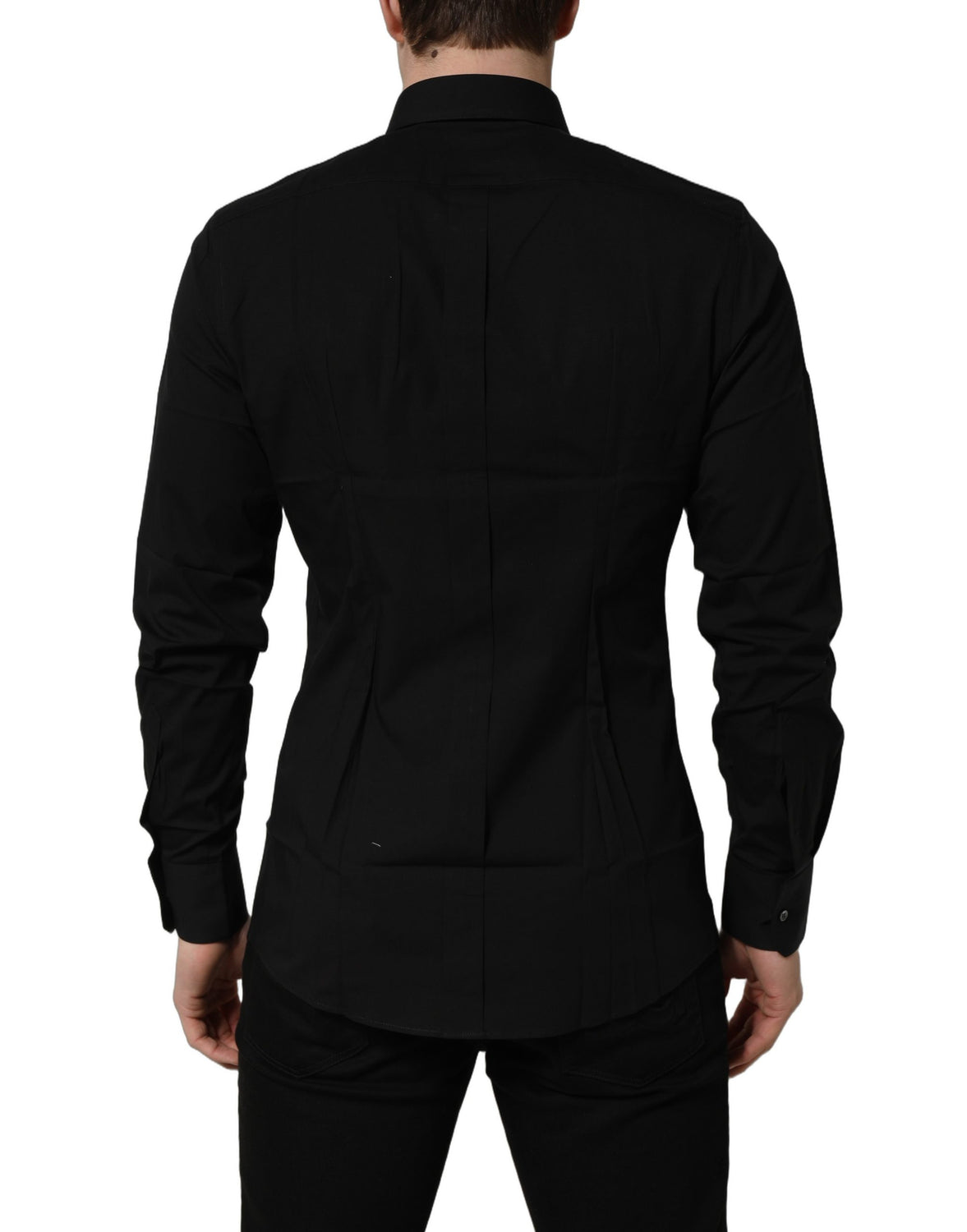 Black Cotton Stretch GOLD Fit Dress Shirt
