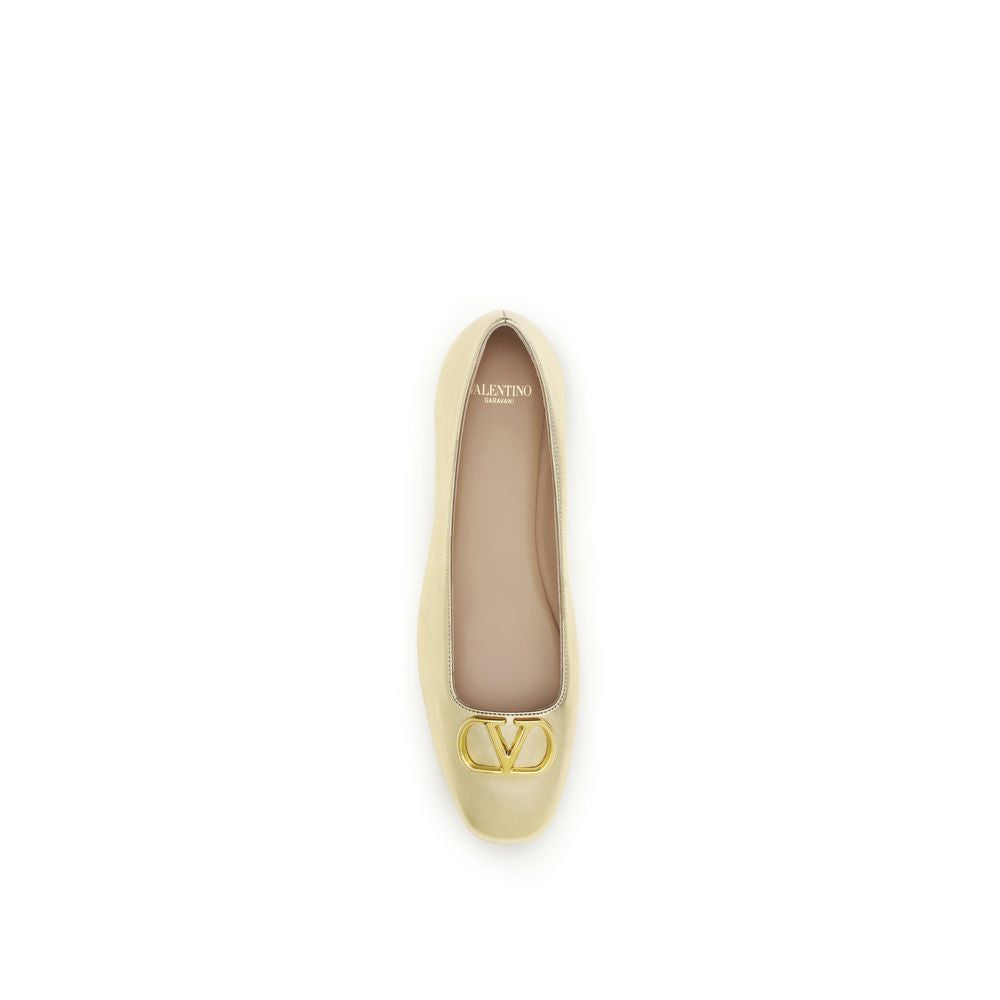 Gold Napa Leather / Calf Bos Taurus Ballet Flats