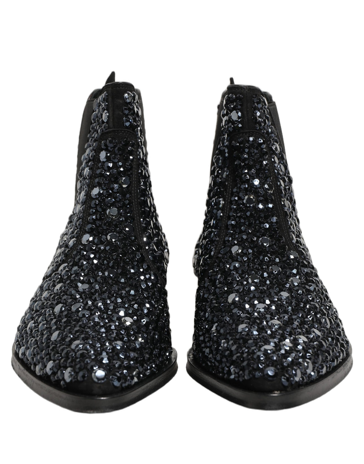 Black Embellished Chelsea Ankle Boots Shoes
