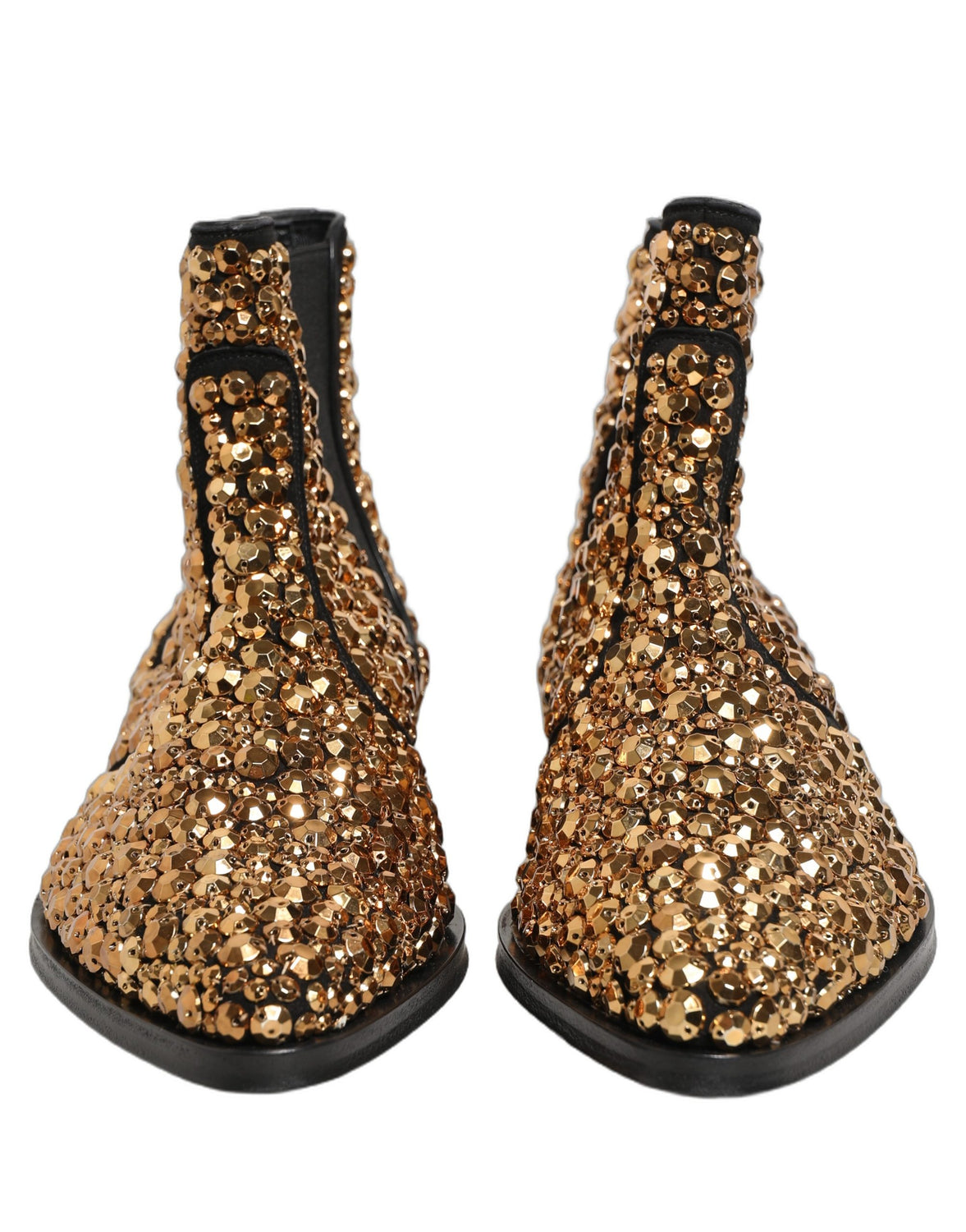 Gold Embellished Chelsea Ankle Boots Shoes