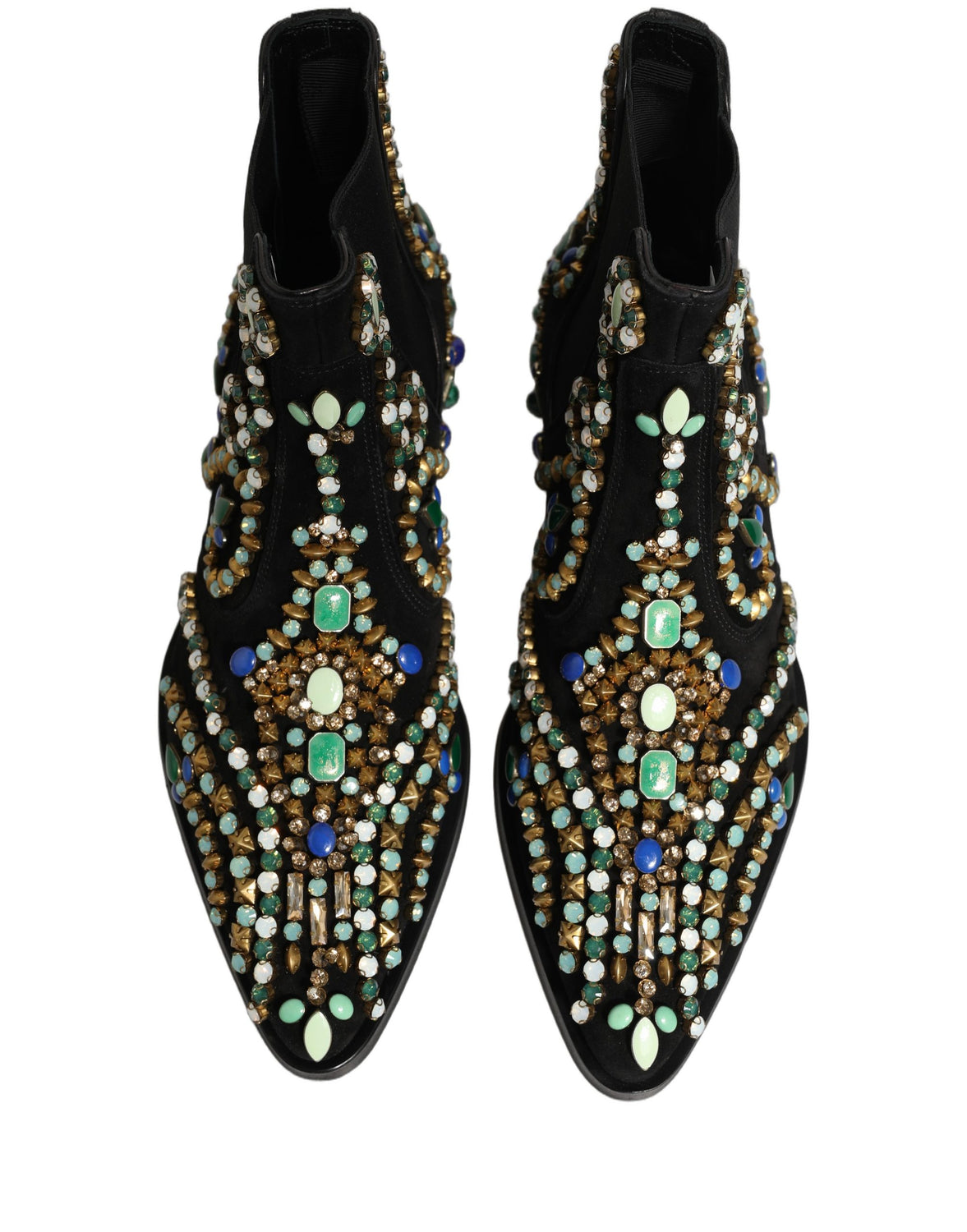 Black Embellished Chelsea Ankle Boots Shoes