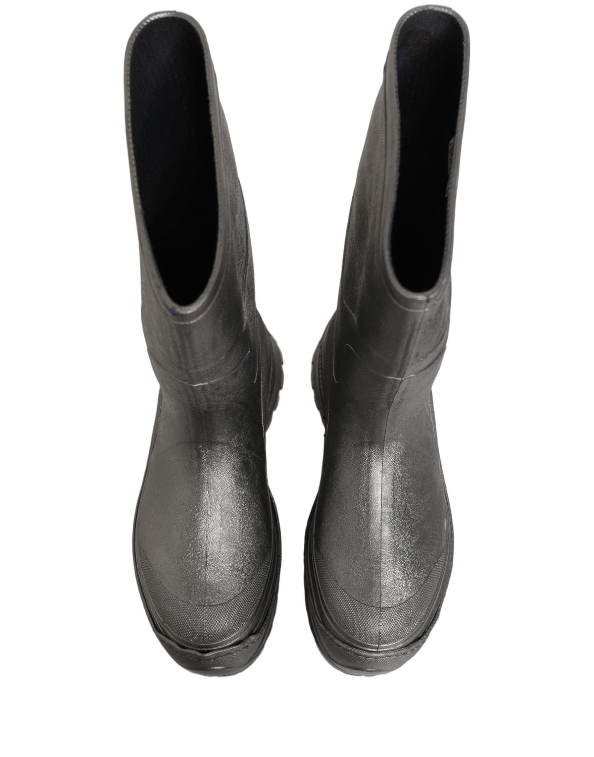 Metallic Silver Pull On Rain Boots Men Shoes