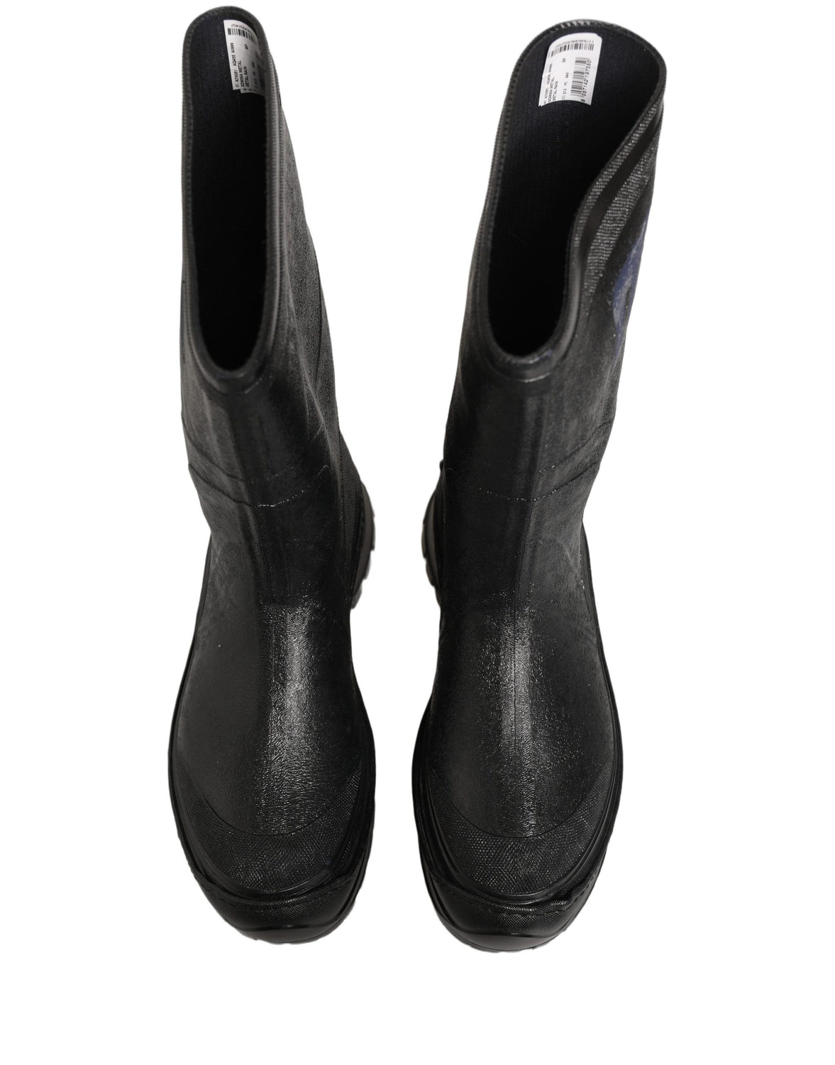 Black PVC Pull On Rain Boots Men Shoes