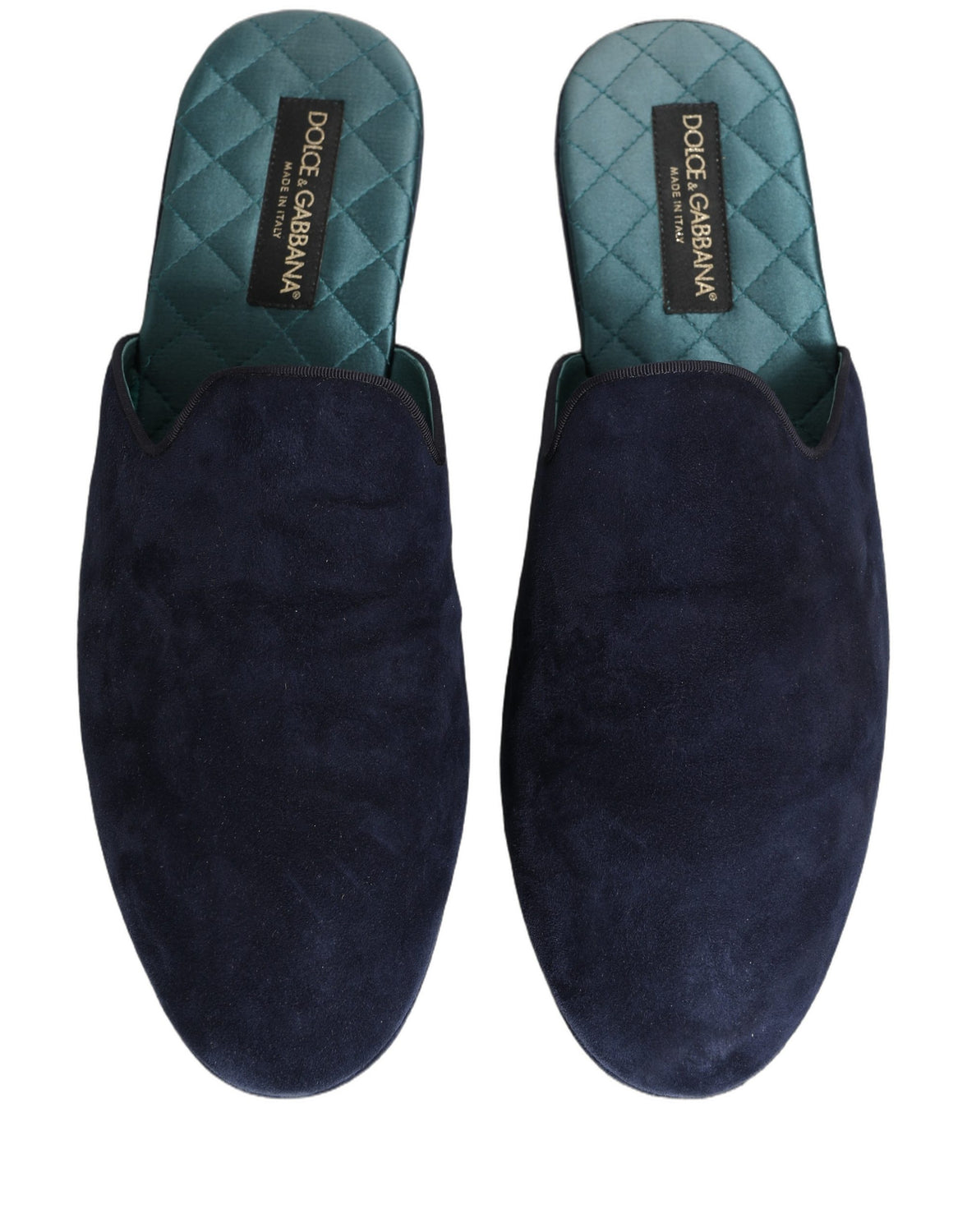 Blue Suede Slides Flat Slipper Men Shoes