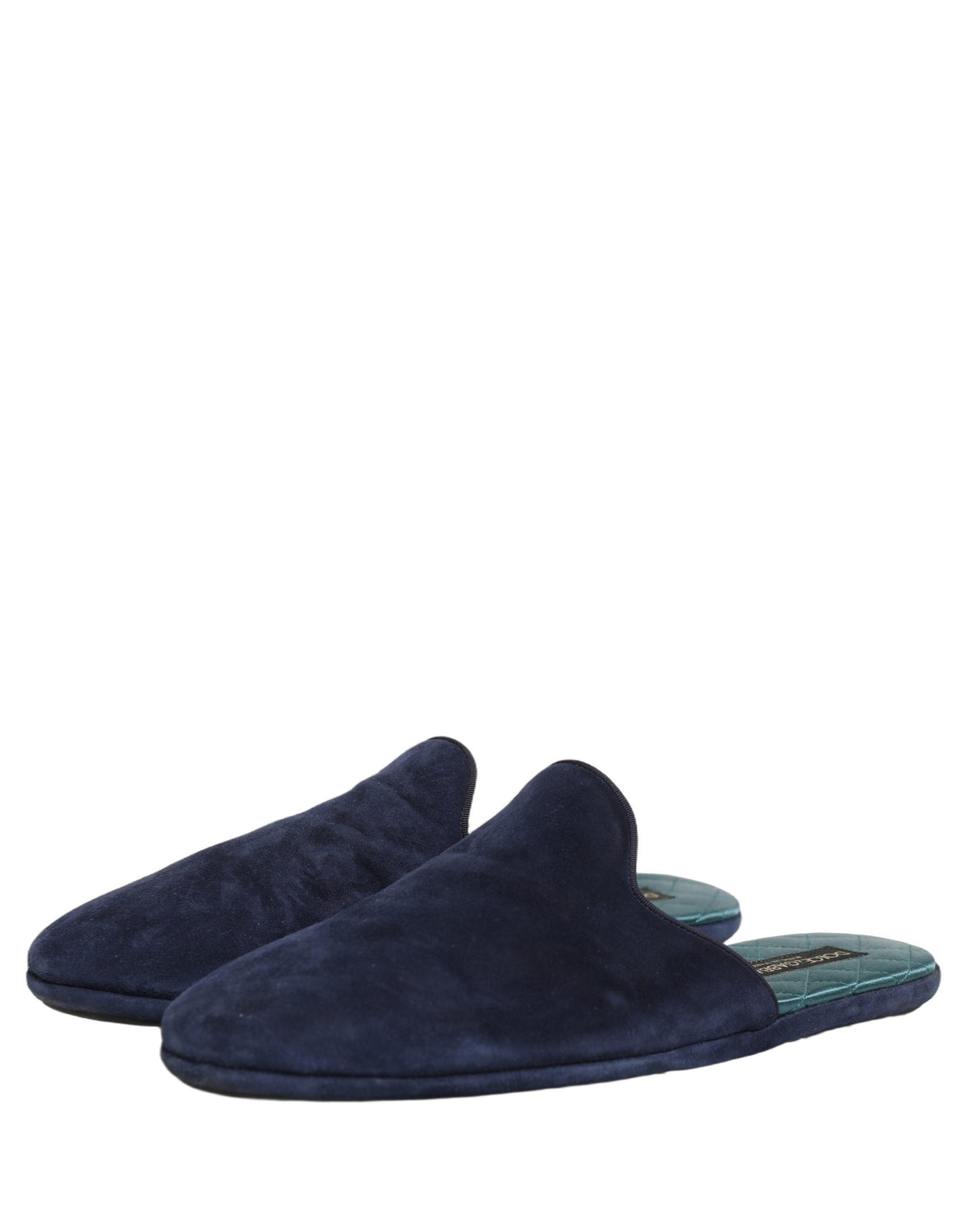 Blue Suede Slides Flat Slipper Men Shoes