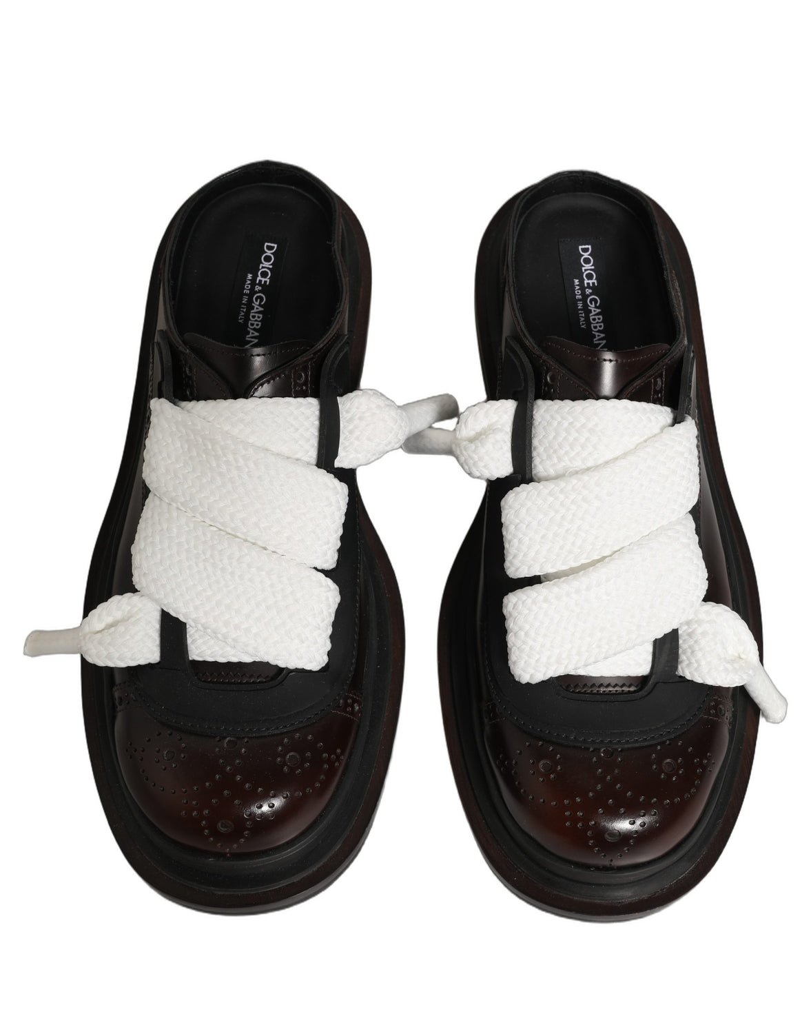 Brown Leather Slip On Flat Sandals Men Shoes