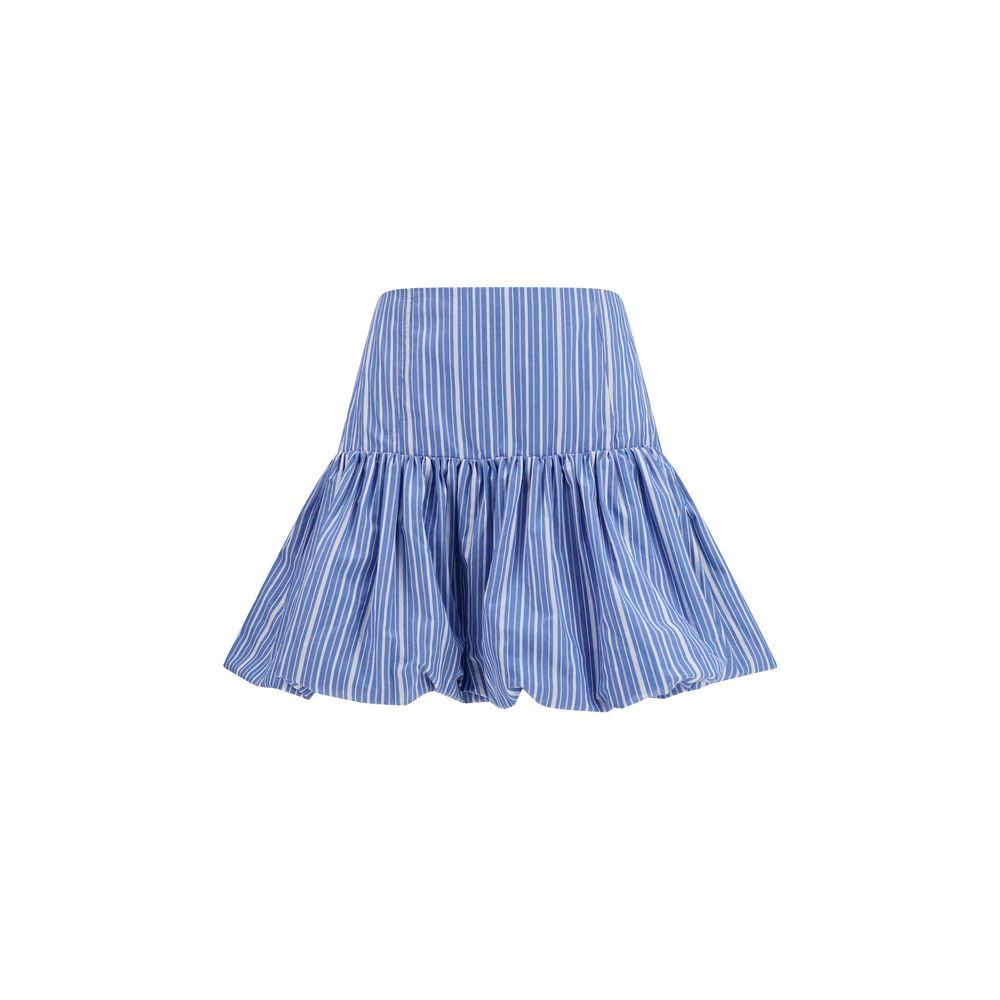 Blue Cotton Mini Skirt