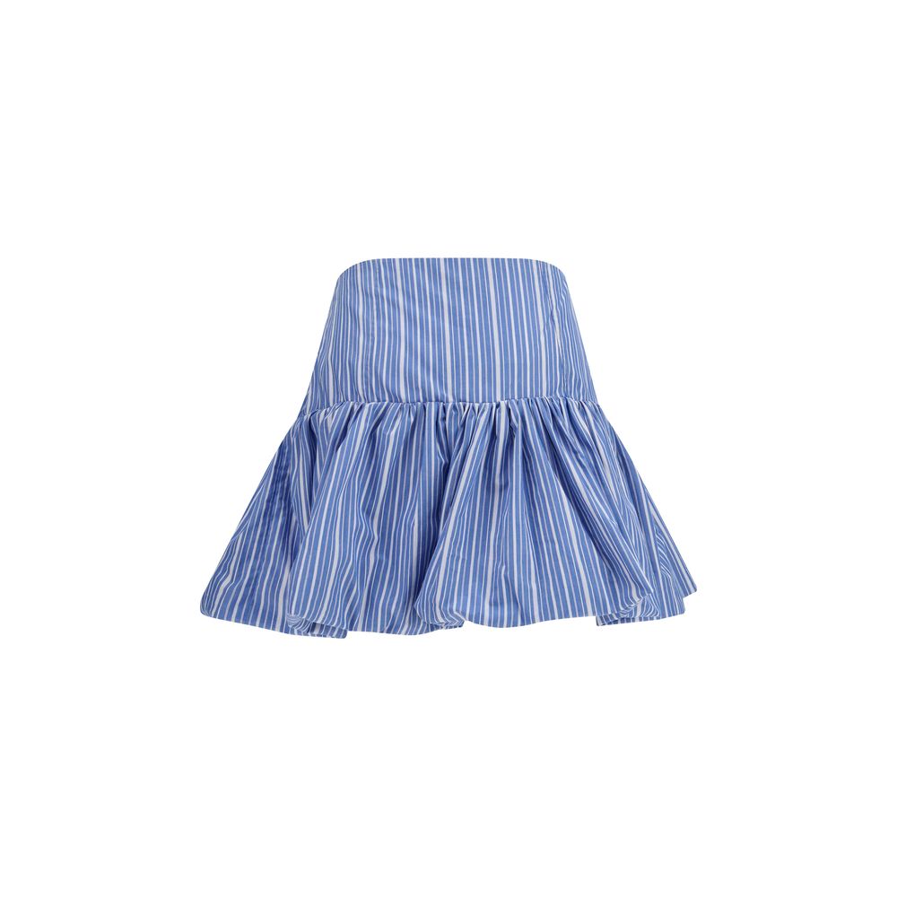 Blue Cotton Mini Skirt