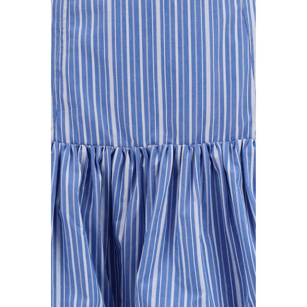 Blue Cotton Mini Skirt