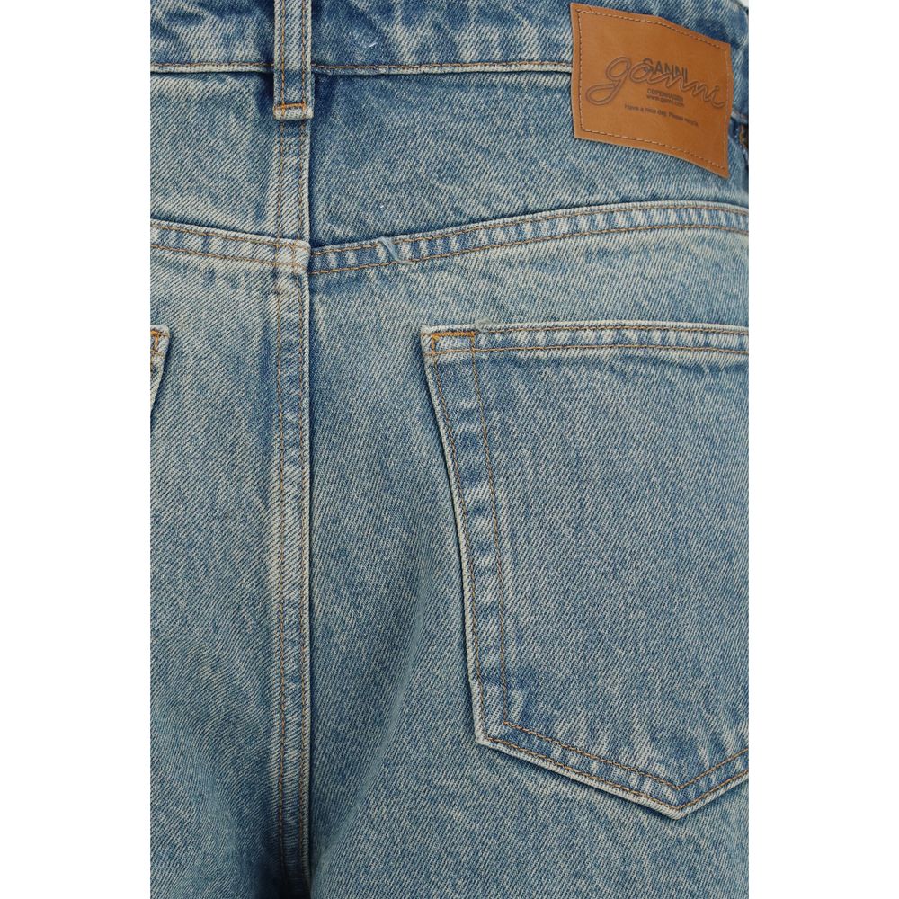 Blue Cotton Tapered Jeans
