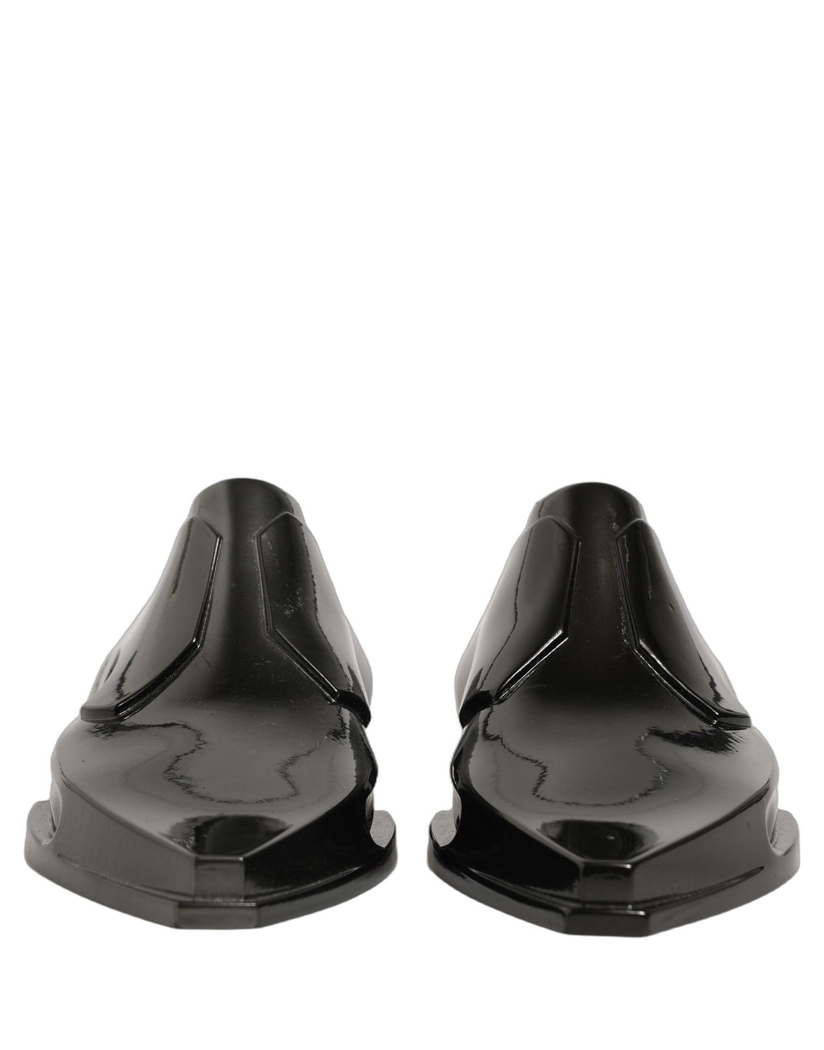 Dress Shiny Black Slip On Plastic Dress Shoes