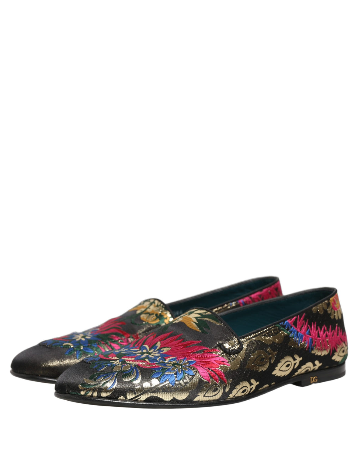 Black Jacquard Floral Loafers Men Dress Shoes