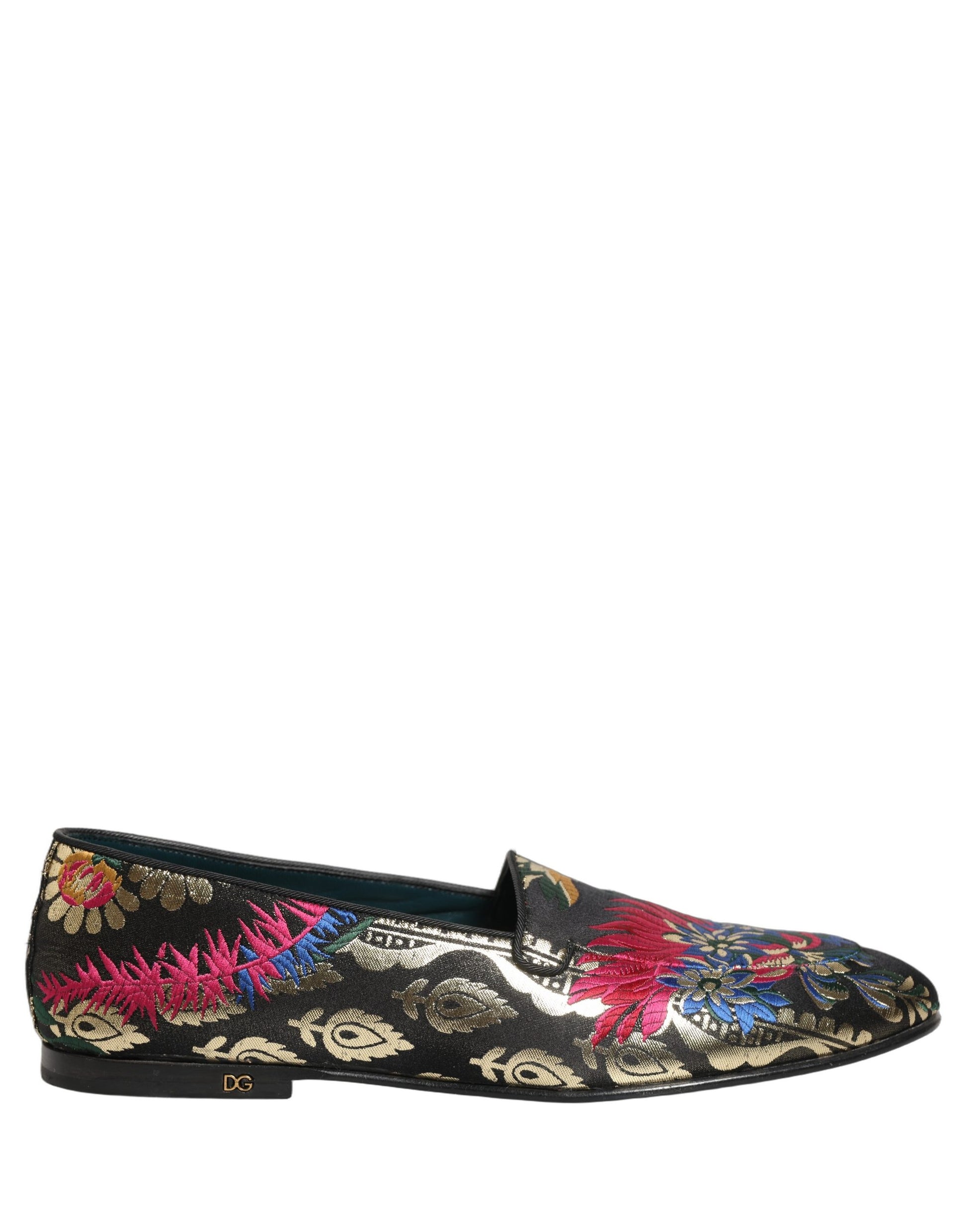 Black Jacquard Floral Loafers Men Dress Shoes