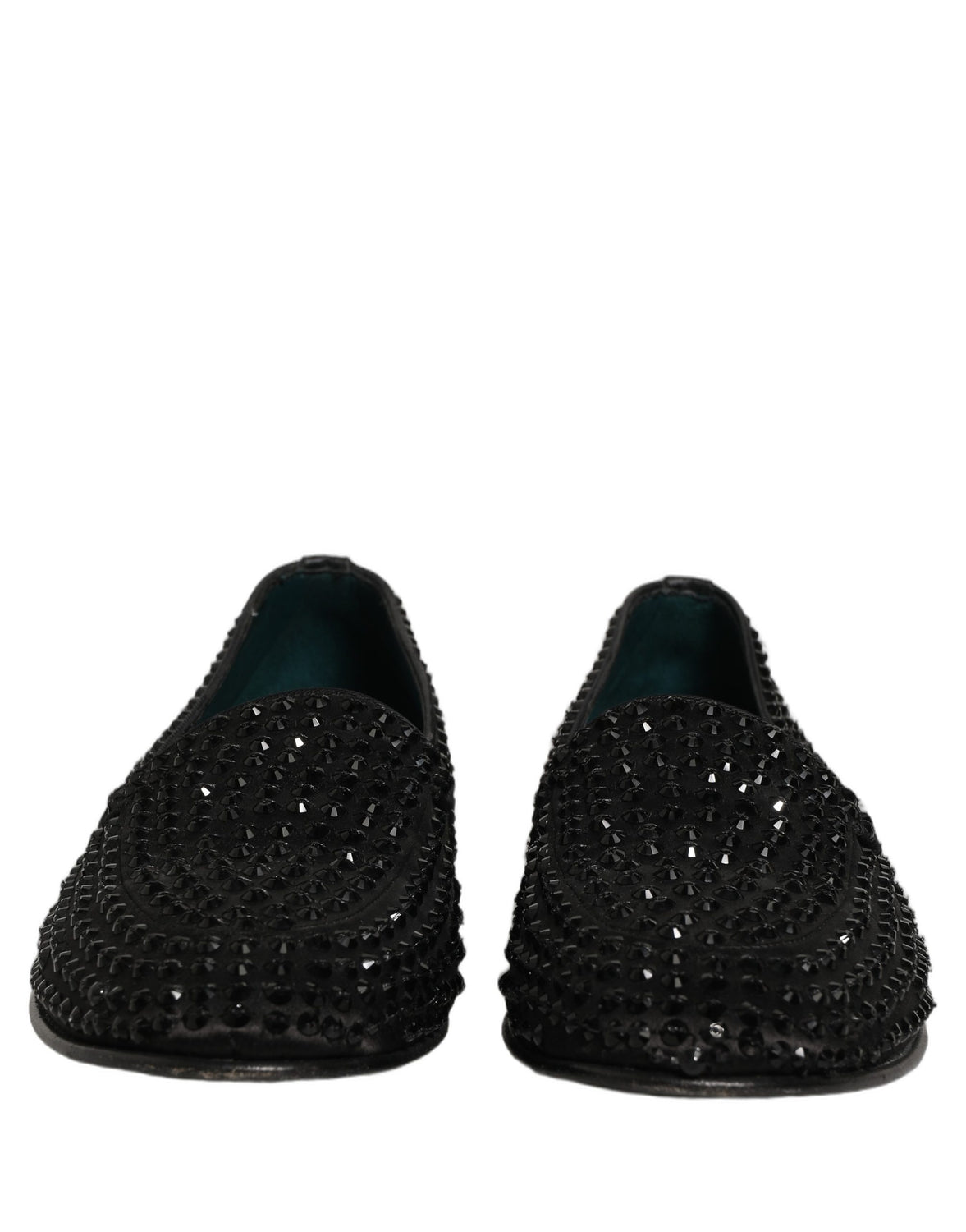 Black Rhinestone Embellished Loafers Shoes