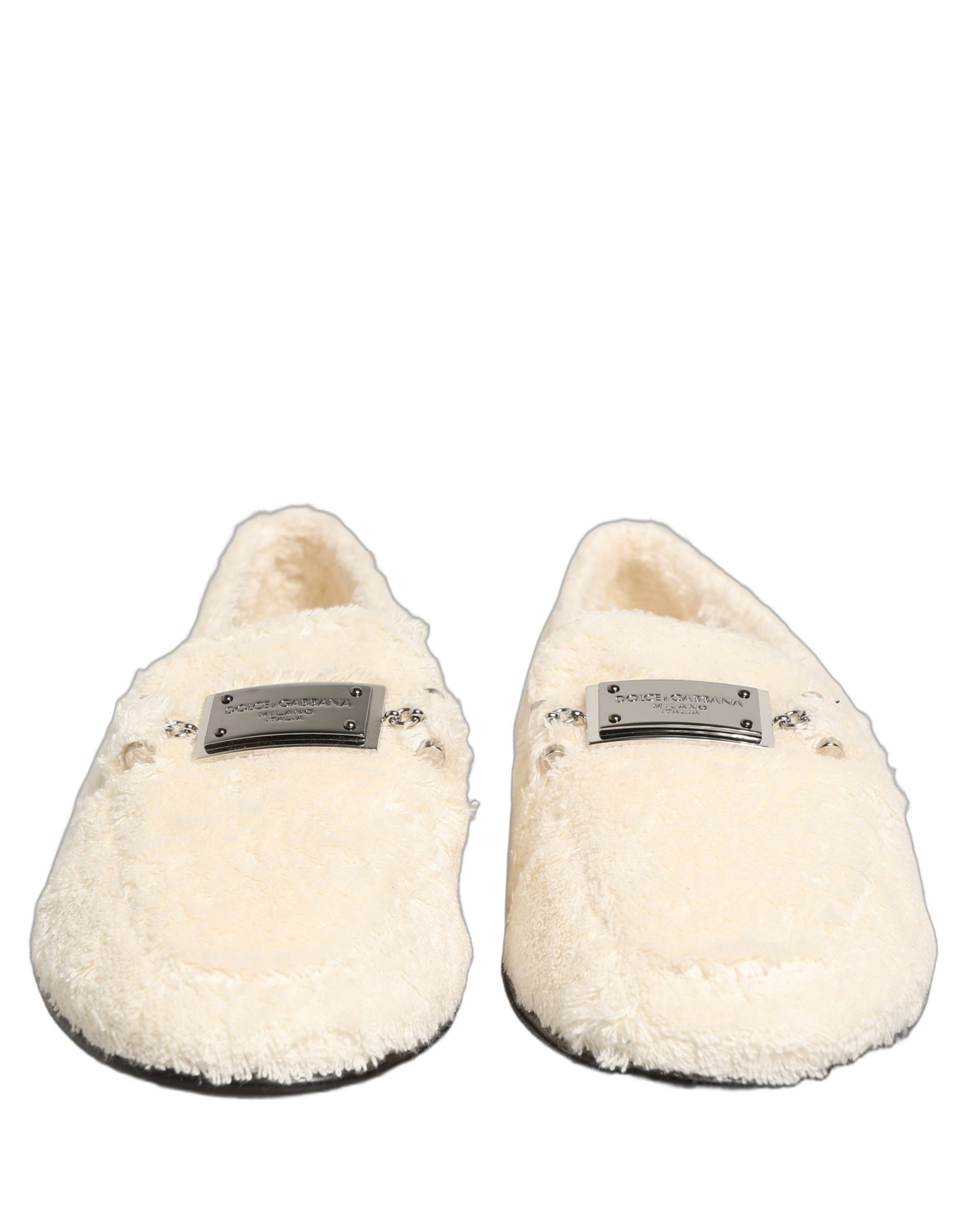 White Fur Shearling Men Dress Loafers Shoes