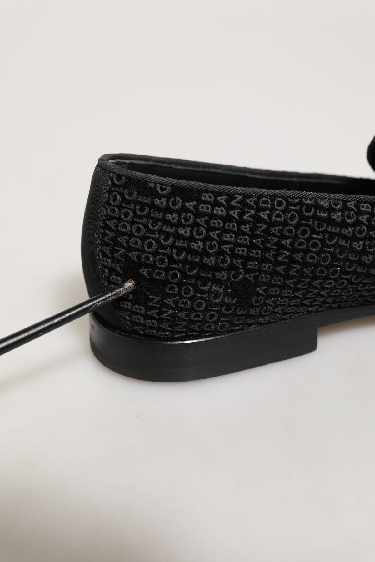 Black Logo Monogram Men Dress Loafers Shoes
