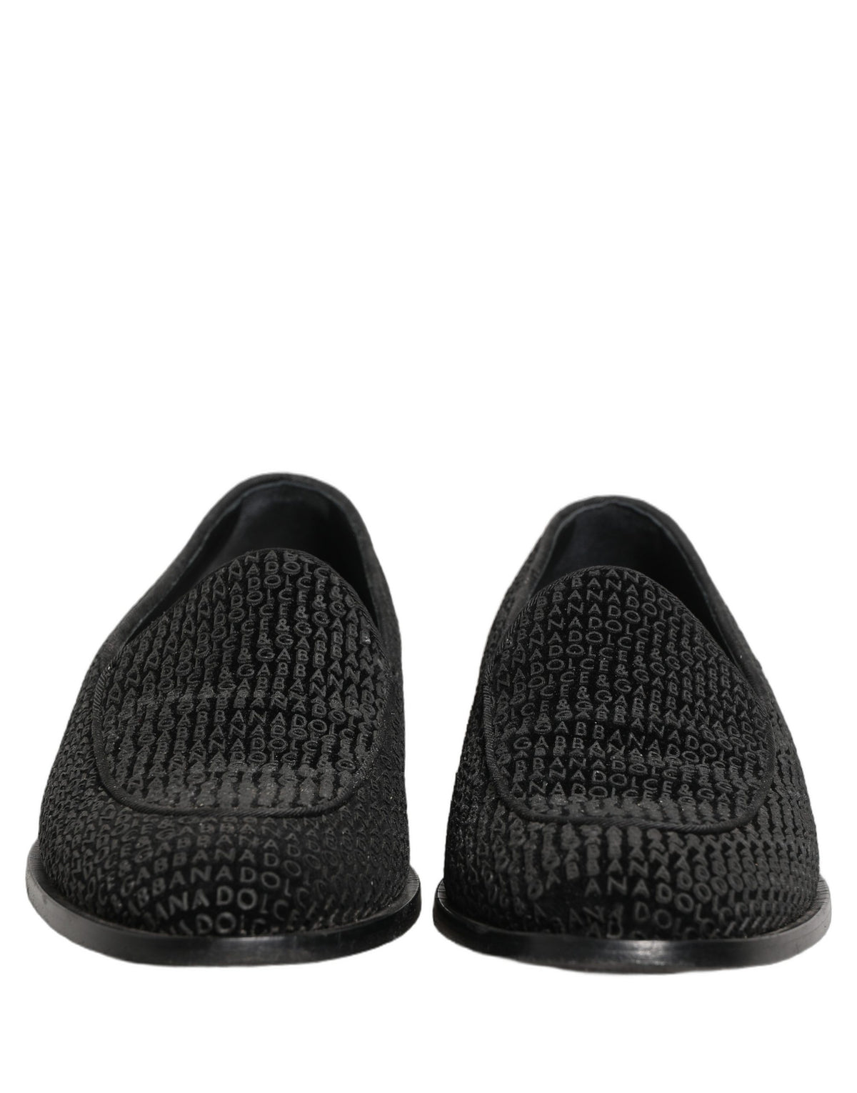 Black Logo Monogram Men Dress Loafers Shoes