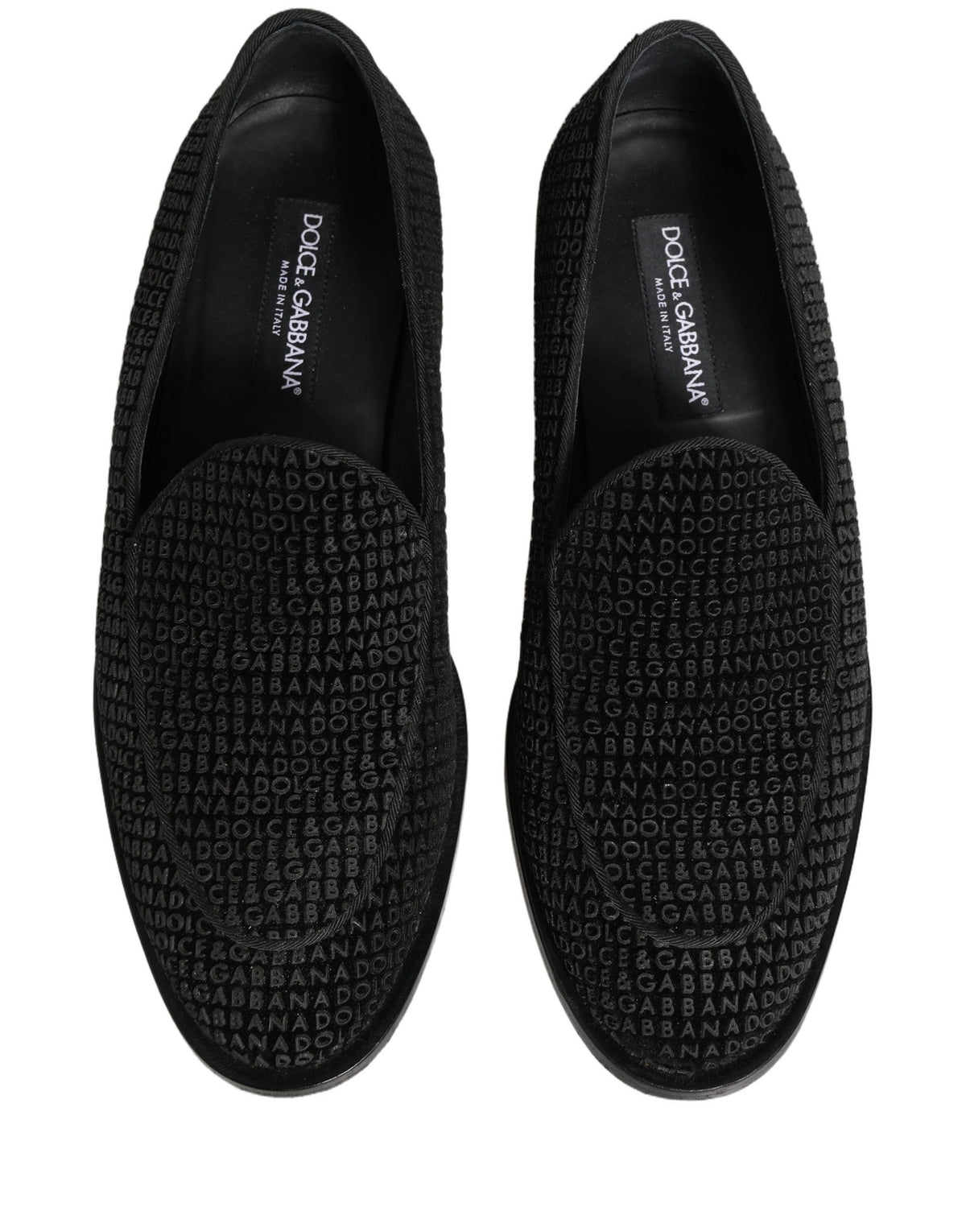 Black Logo Monogram Men Dress Loafers Shoes