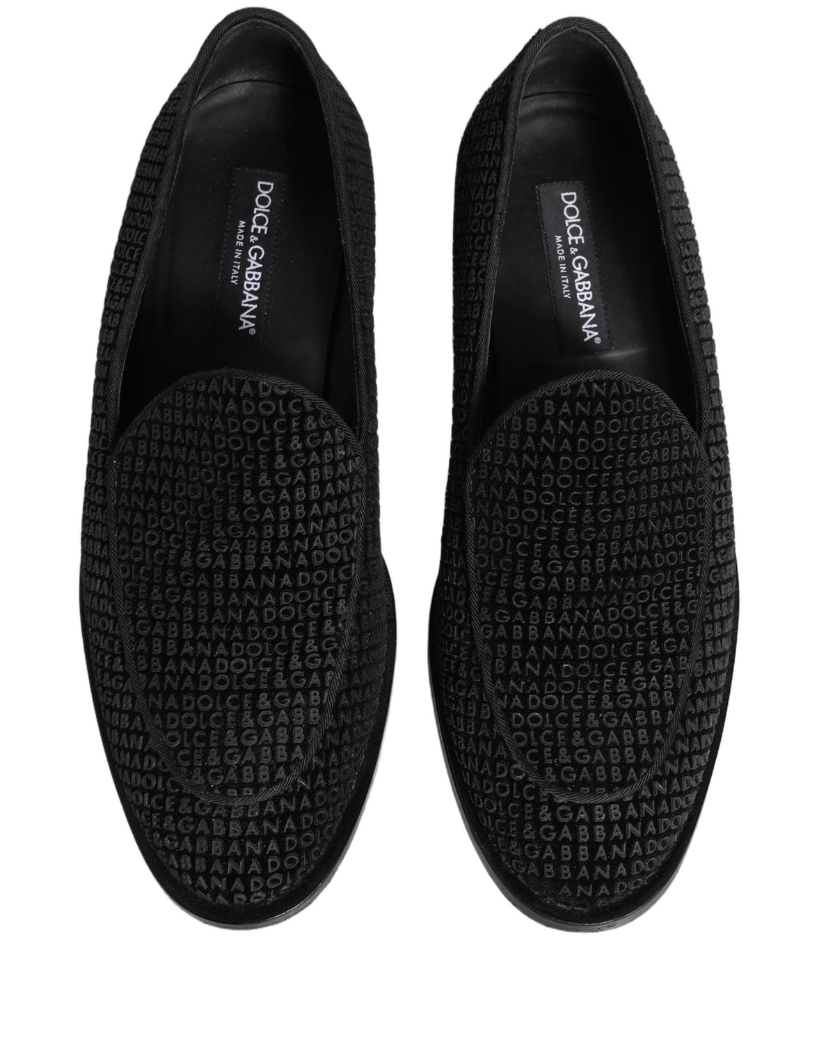 Black Logo Monogram Men Dress Loafers Shoes