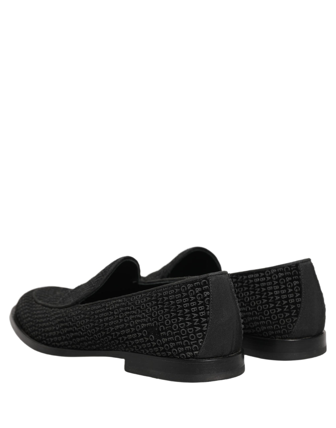 Black Logo Monogram Men Dress Loafers Shoes