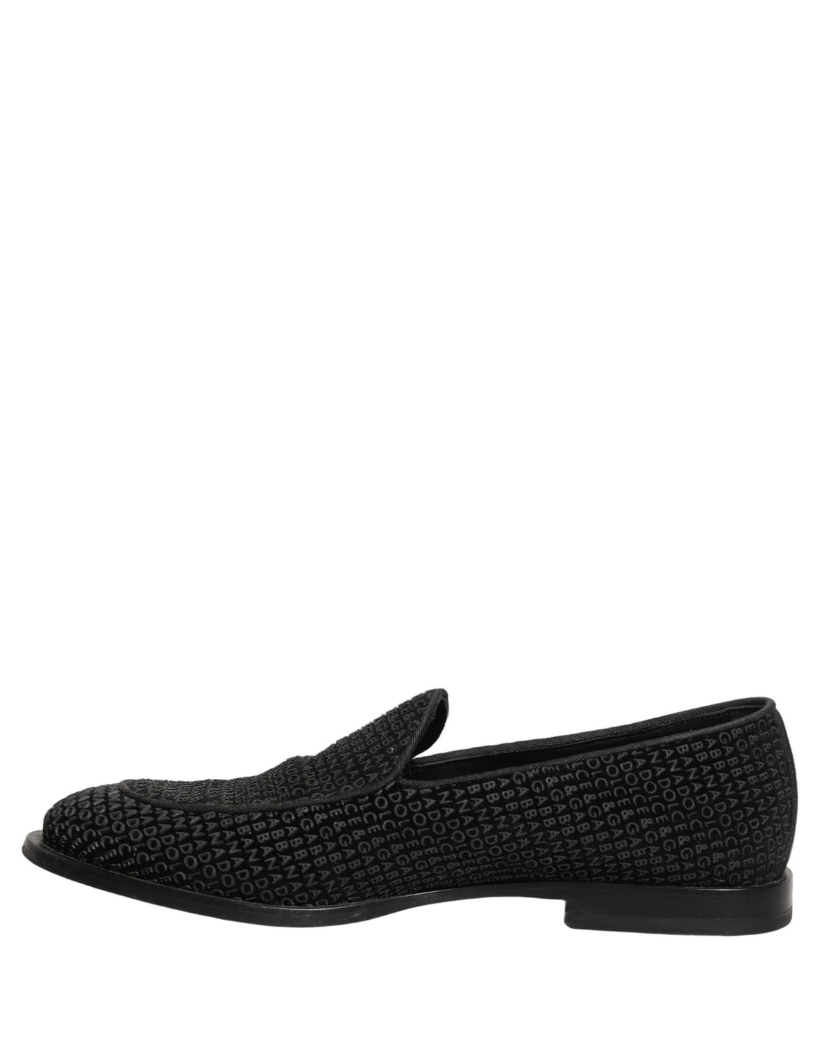 Black Logo Monogram Men Dress Loafers Shoes
