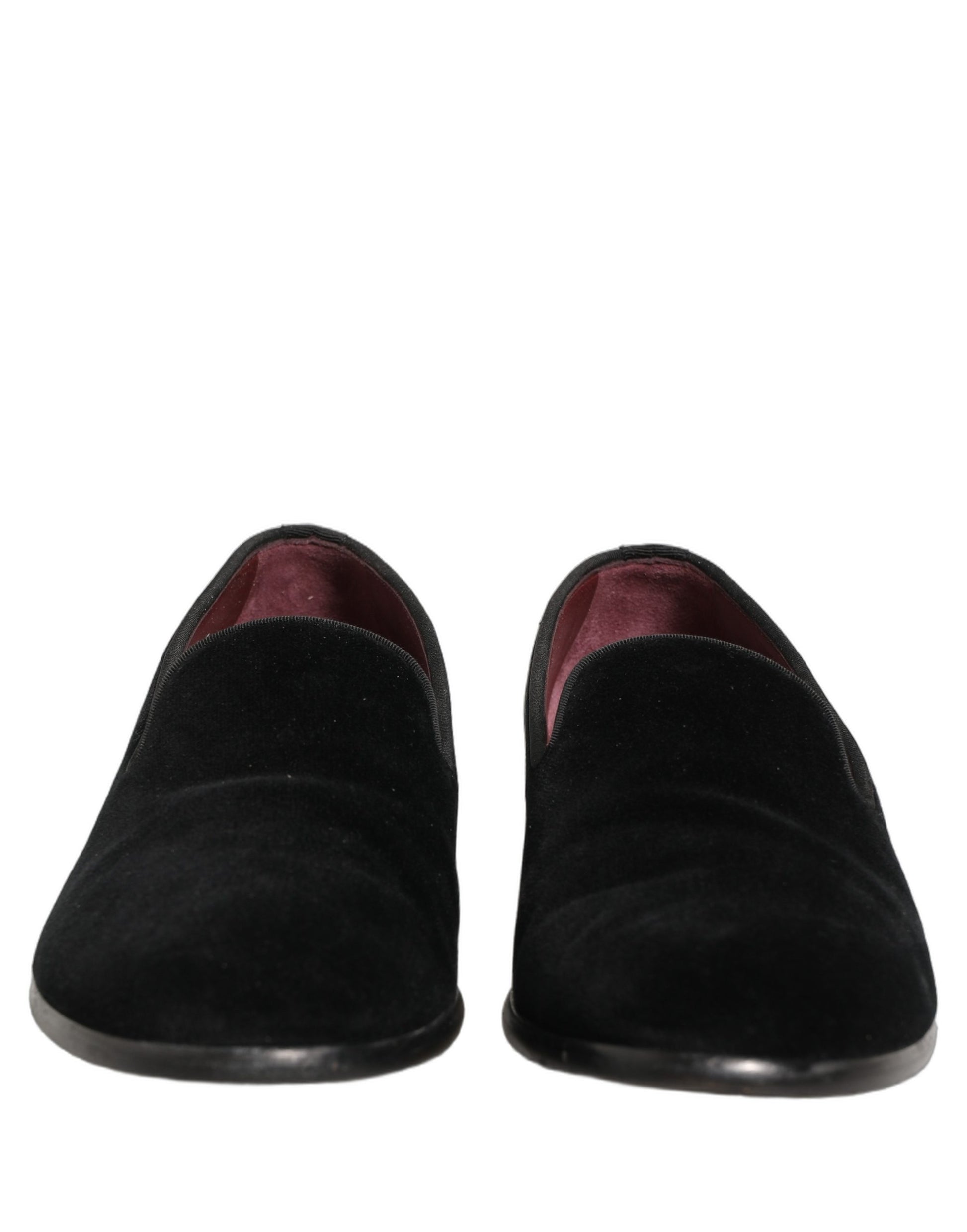 Black Velvet Cotton Loafers Formal Dress Shoes