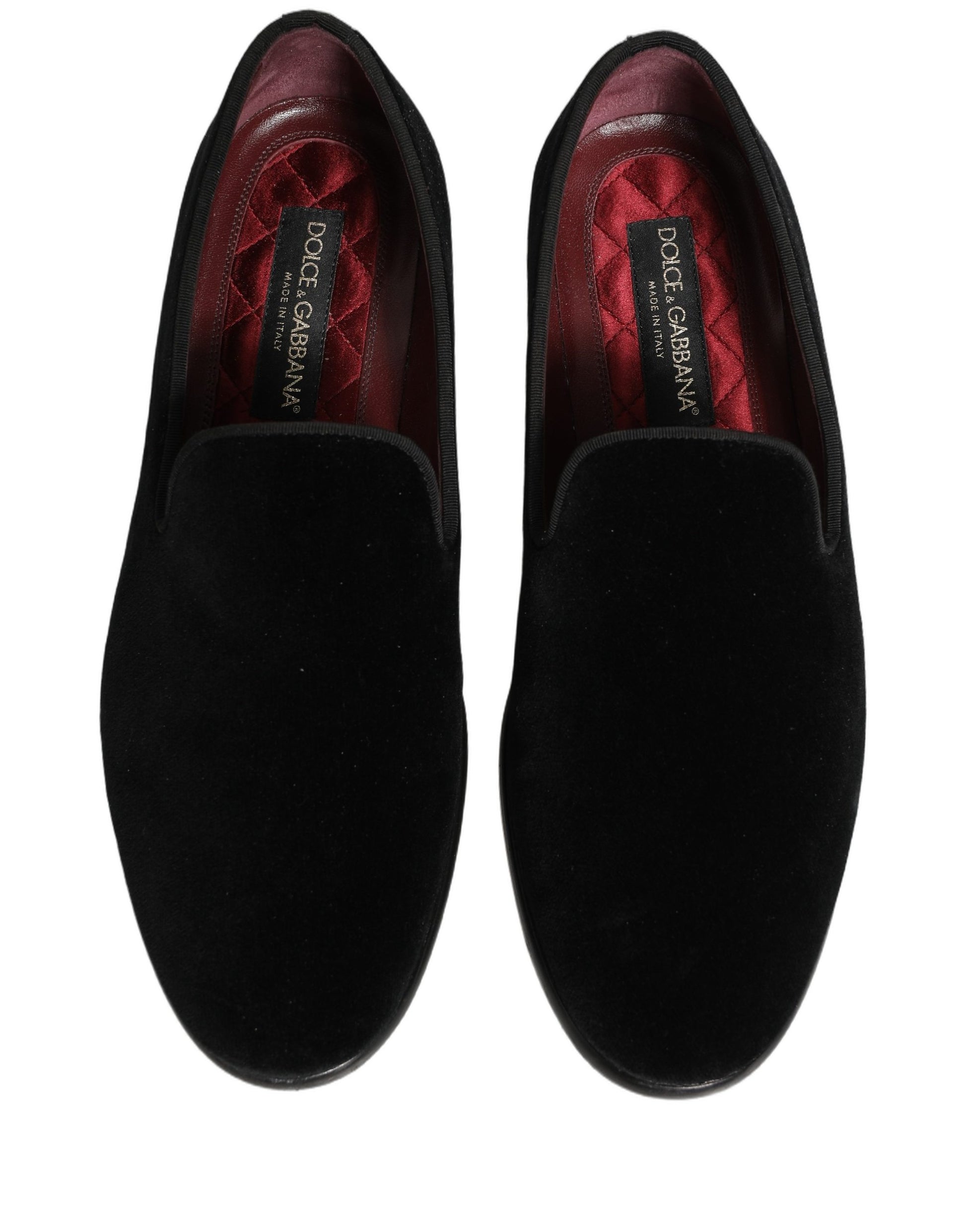 Black Velvet Cotton Loafers Formal Dress Shoes