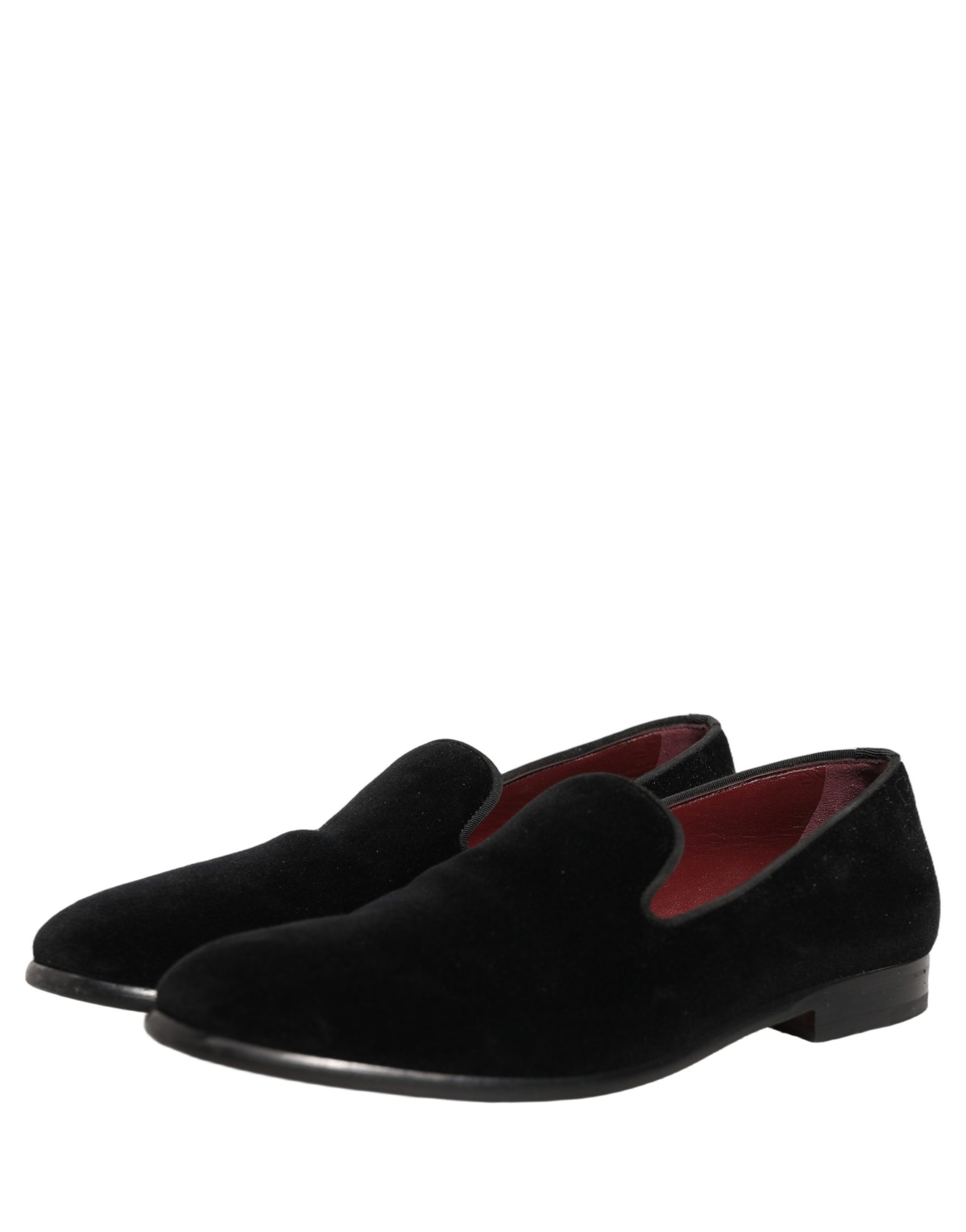 Black Velvet Cotton Loafers Formal Dress Shoes