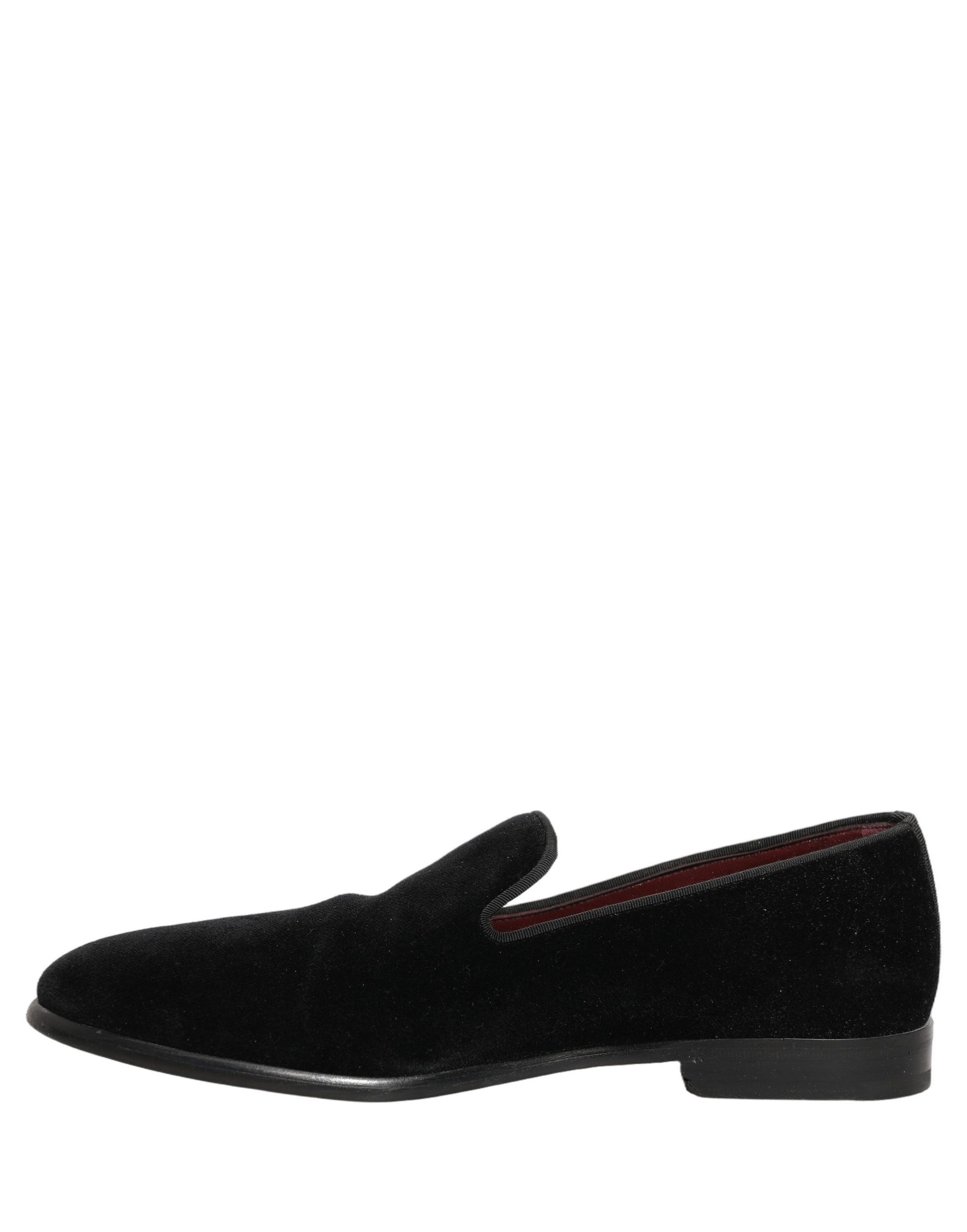 Black Velvet Cotton Loafers Formal Dress Shoes