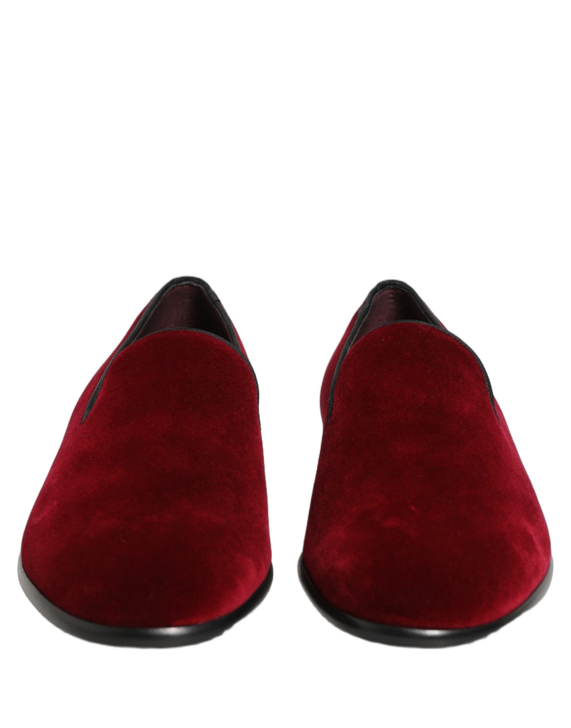 Maroon Velvet Slip On Dress Loafers Shoes